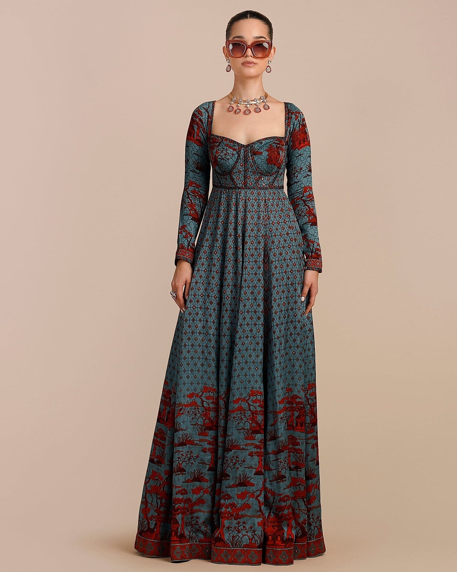 Cerulean Blue Anarkali