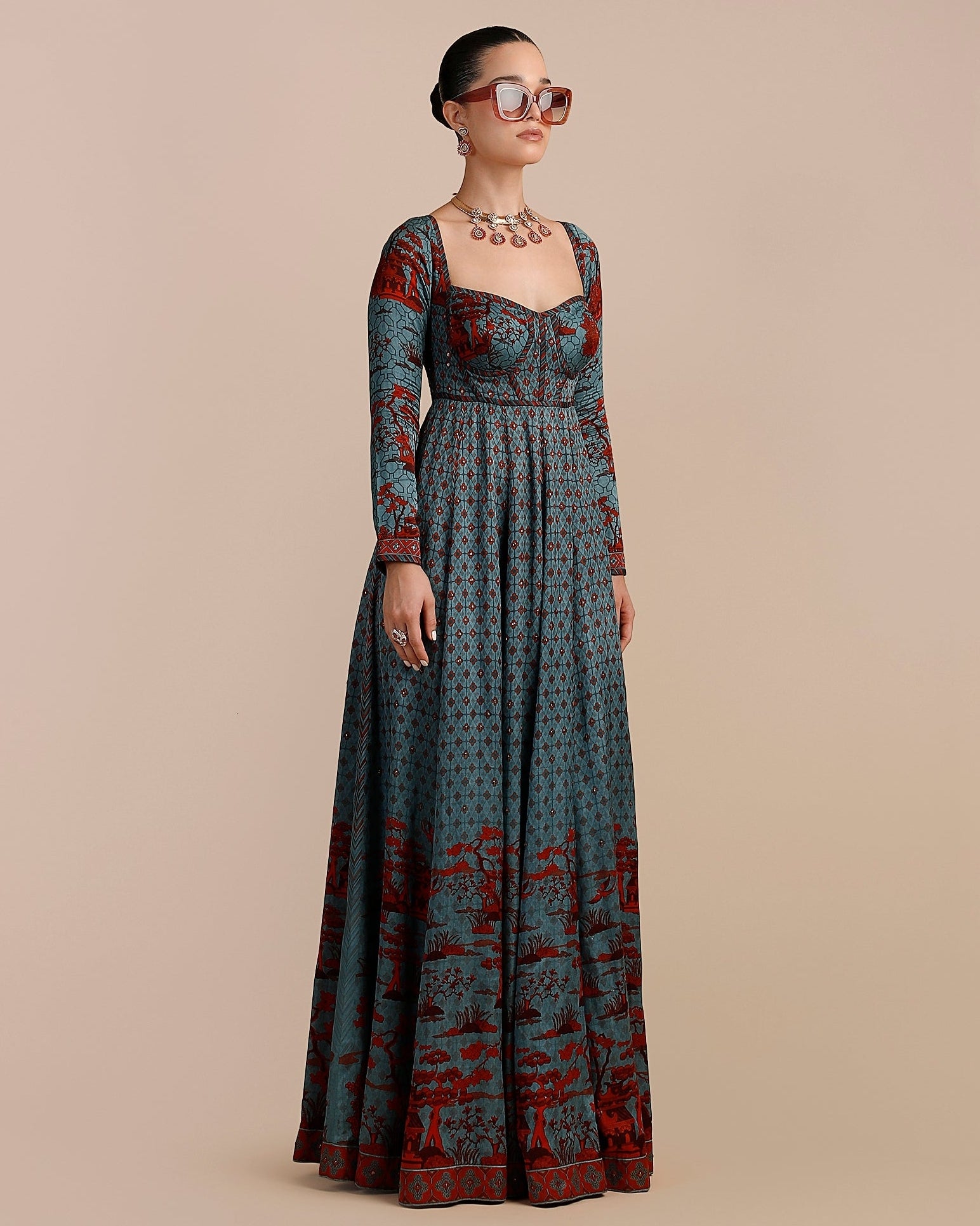 Cerulean Blue Anarkali