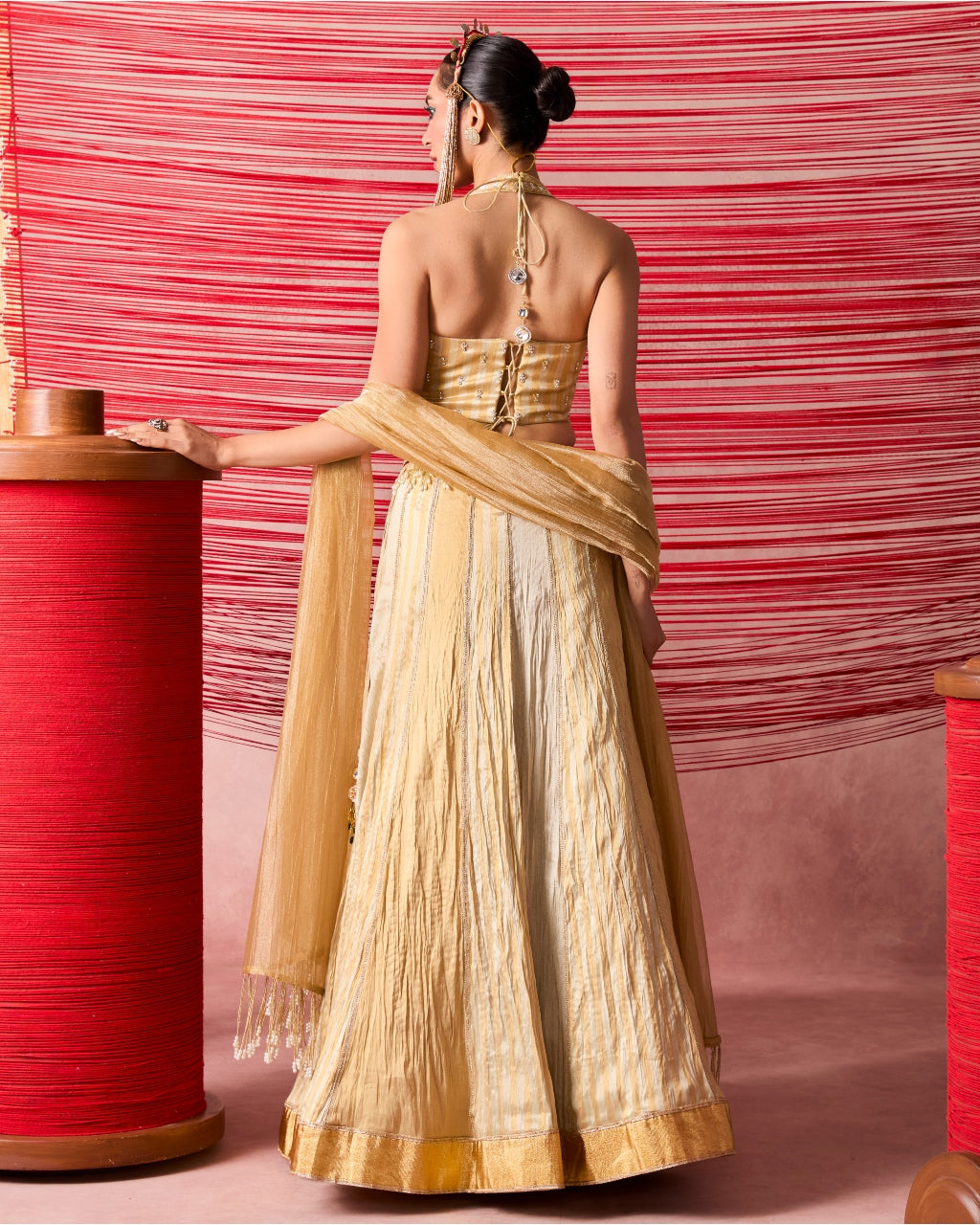 Jugnu Gold Lehenga Set