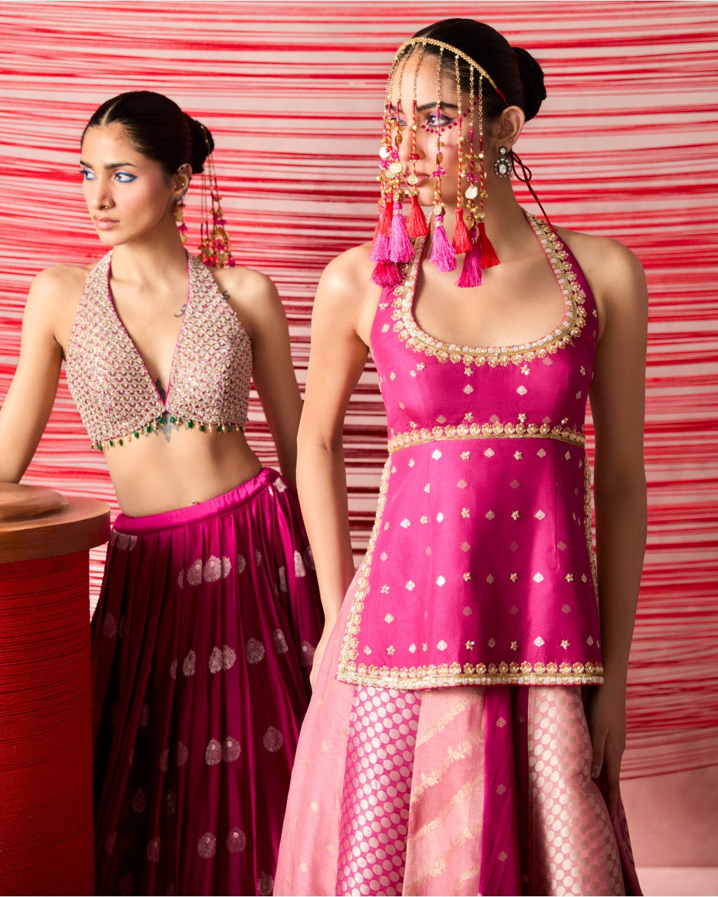 Gulabi Lehenga Set