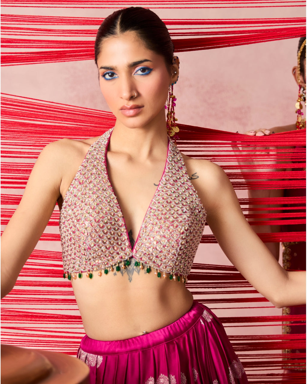 Gulabi Lehenga Set