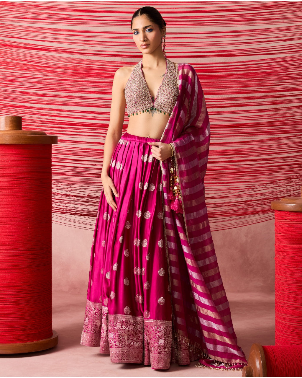 Gulabi Lehenga Set