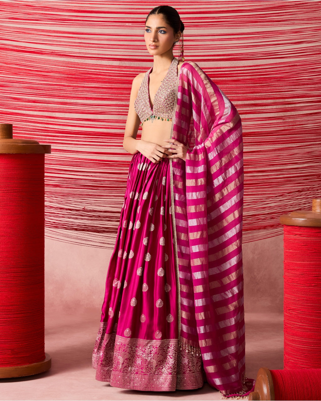 Gulabi Lehenga Set