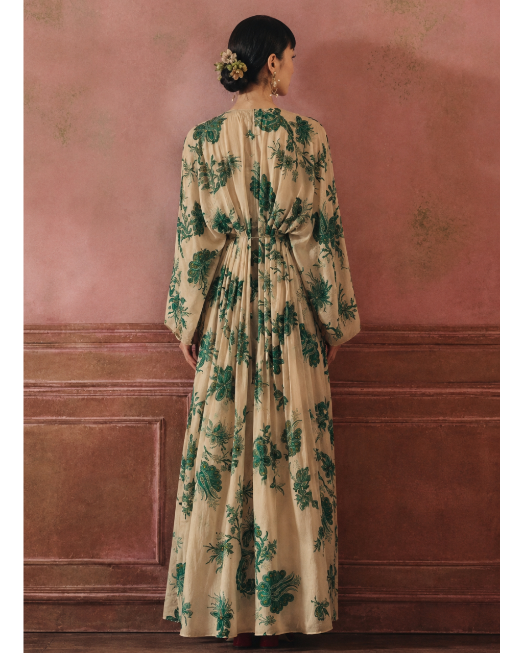 Green Printed Ena Kaftan
