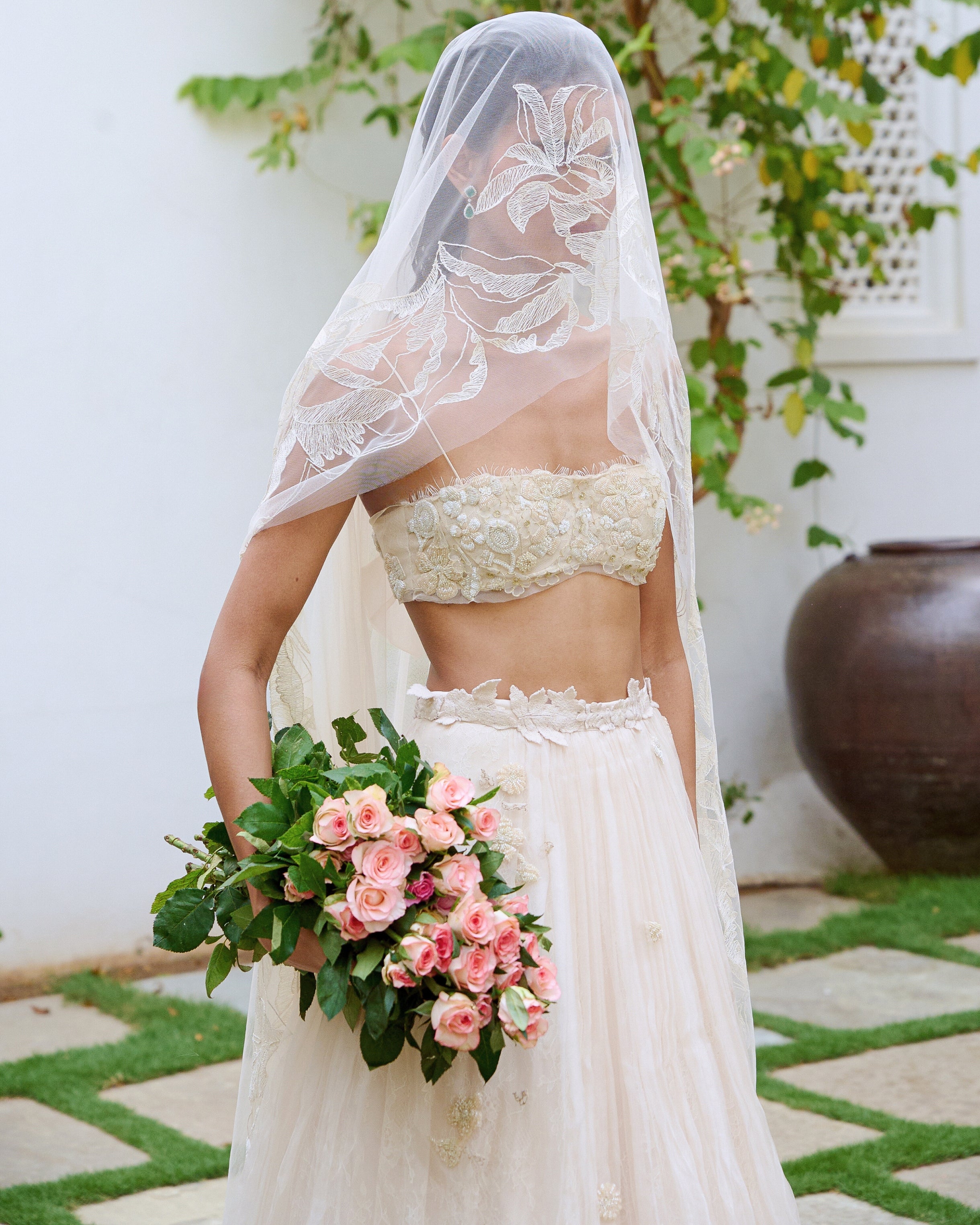 A White Wedding Lehenga Set