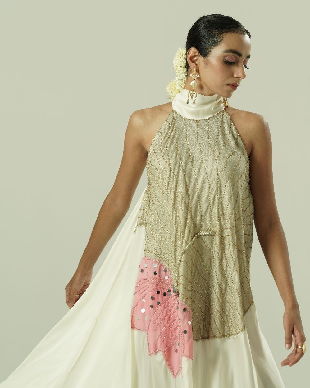 Lilly Asymmetric Halter Tunic & Pant Set