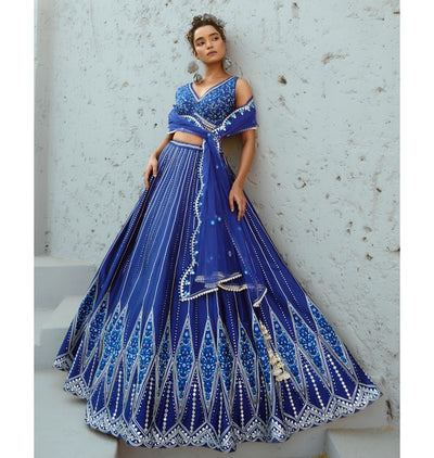 Blue Sunflower Skirt Set