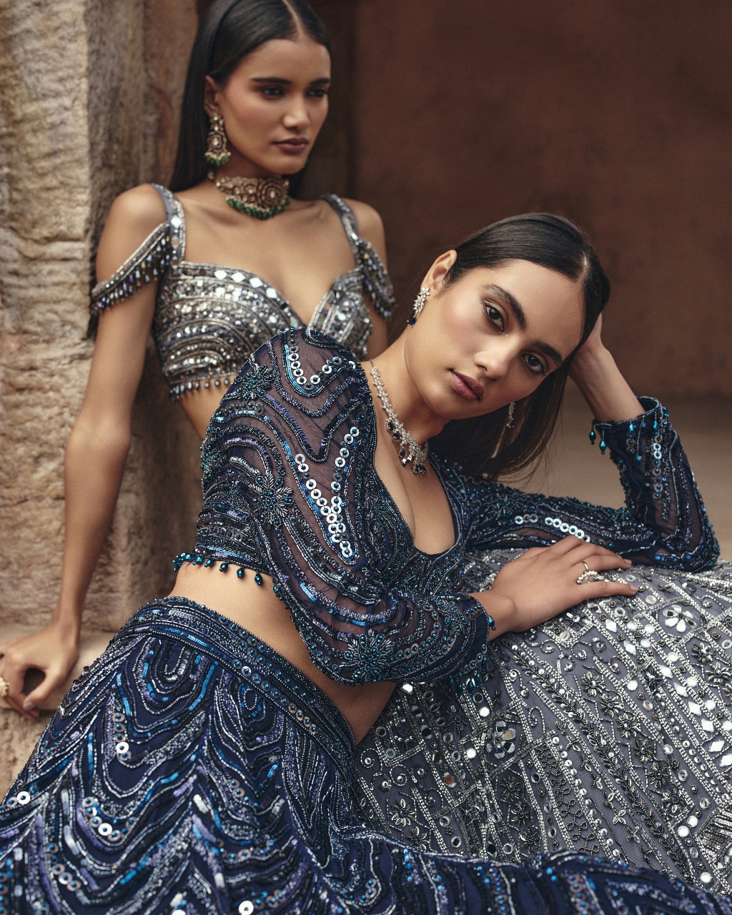 Astrid Midnight Blue Embellished Lehenga Set