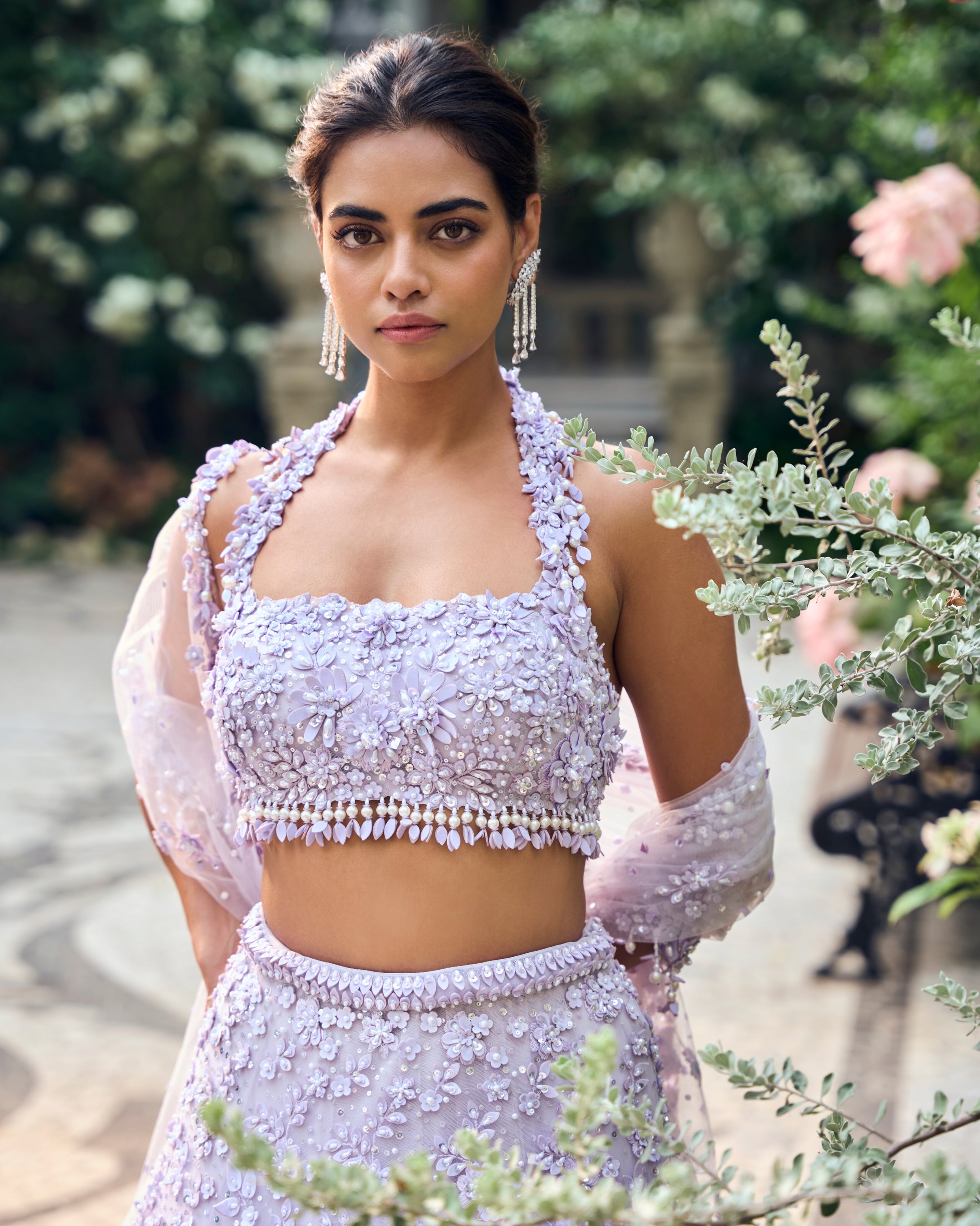 Chapelle Lilac Three-Dimensional Lehenga Set