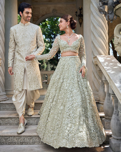 Chapelle Champagne Paisley Sherwani Set