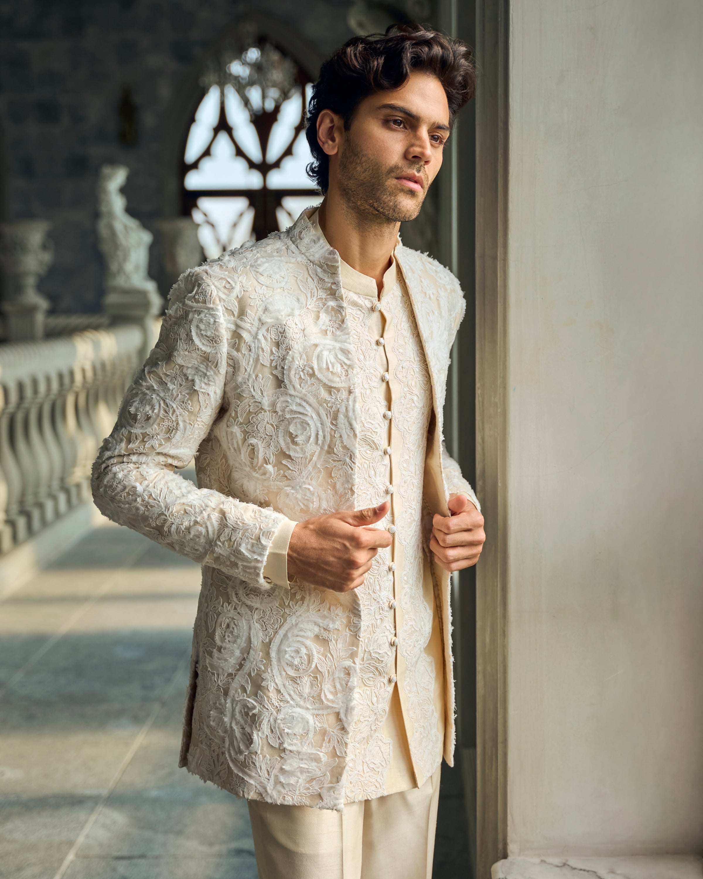 Chapelle Ivory Nude Jacket Set