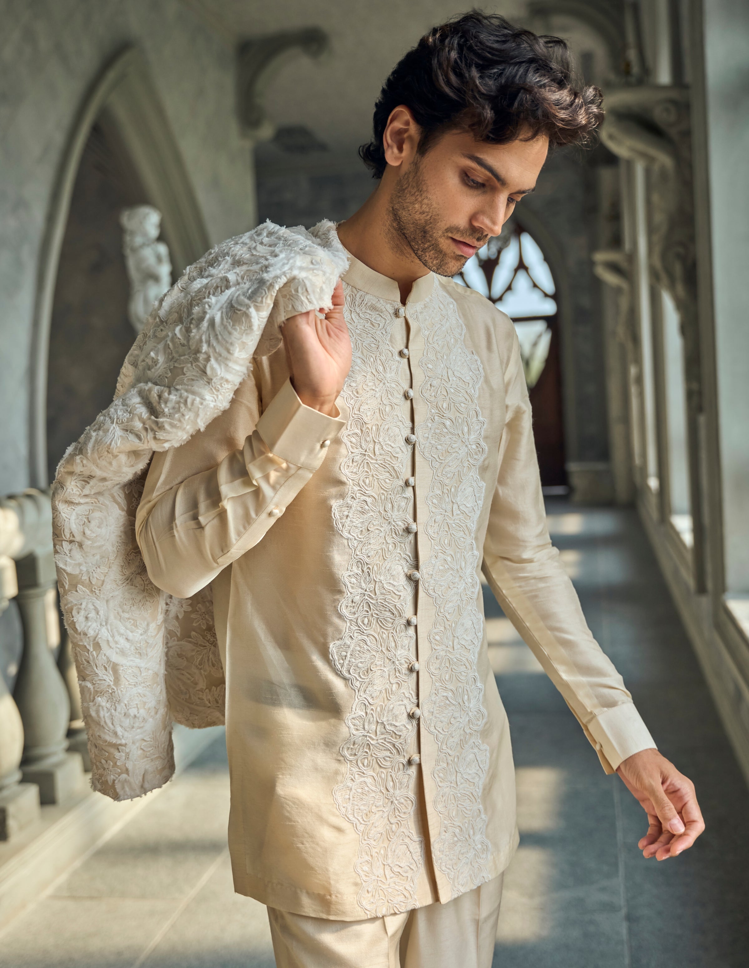 Chapelle Ivory Nude Jacket Set