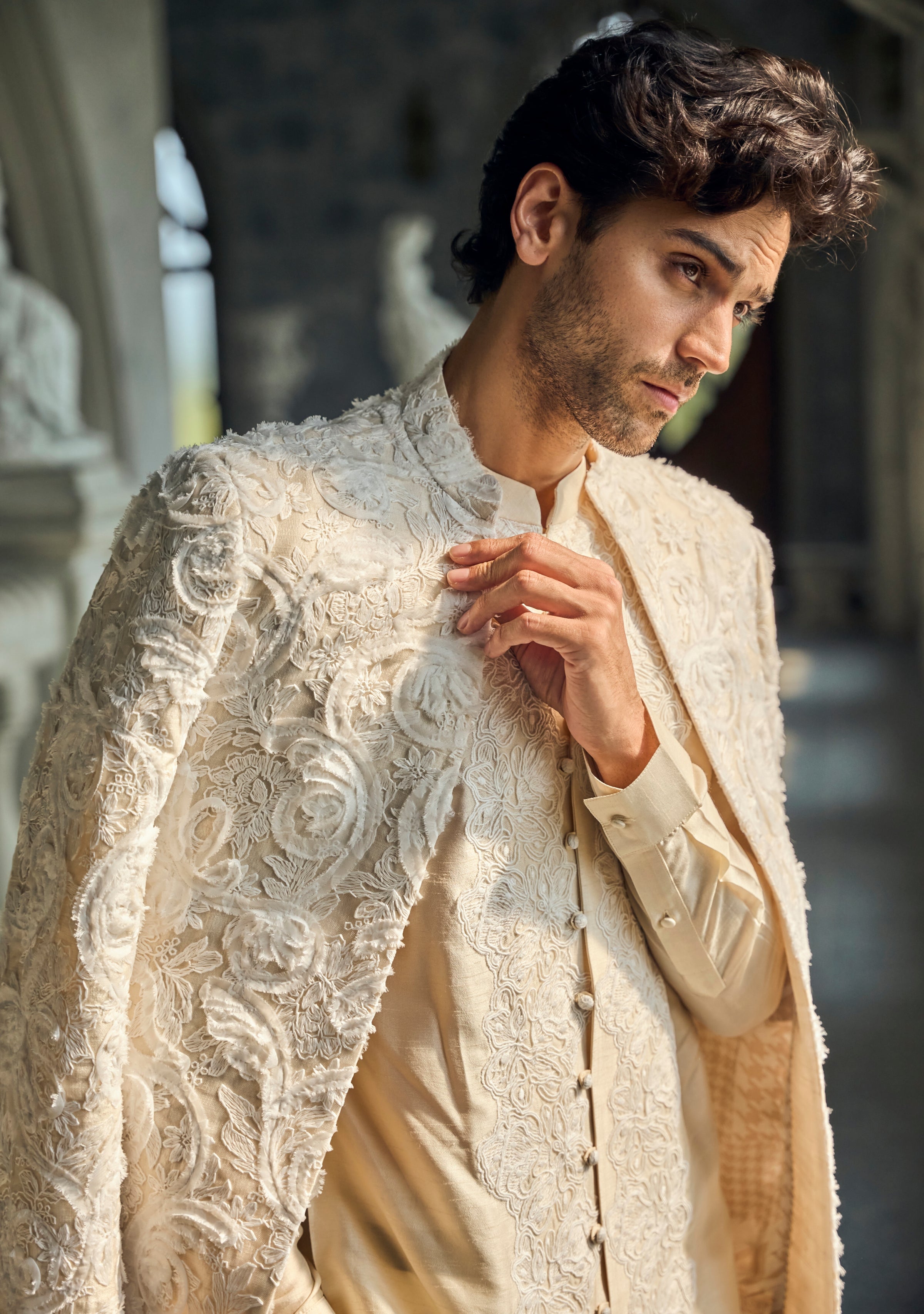 Chapelle Ivory Nude Jacket Set