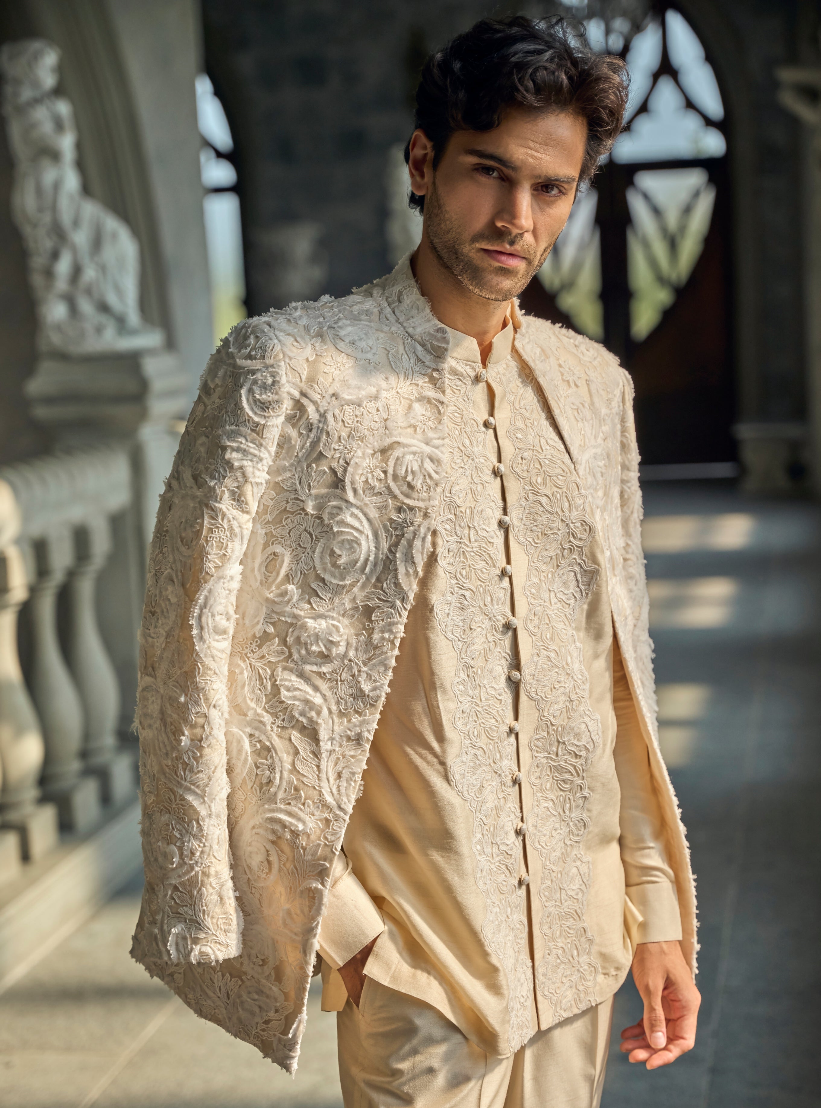 Chapelle Ivory Nude Jacket Set