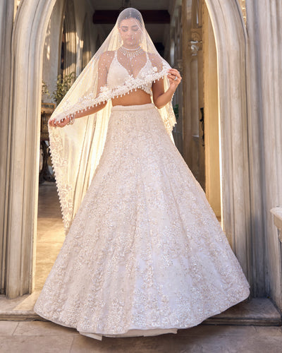 Chapelle Ivory Floral Lehenga Set