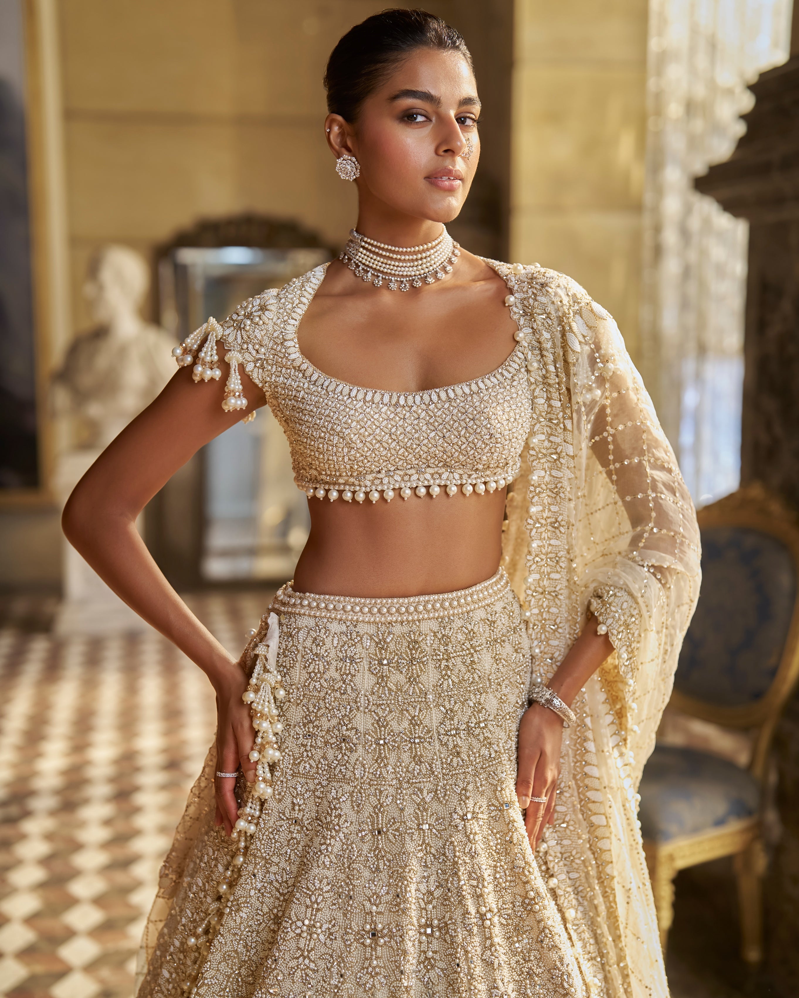 Ivory Pearl Lehenga Set