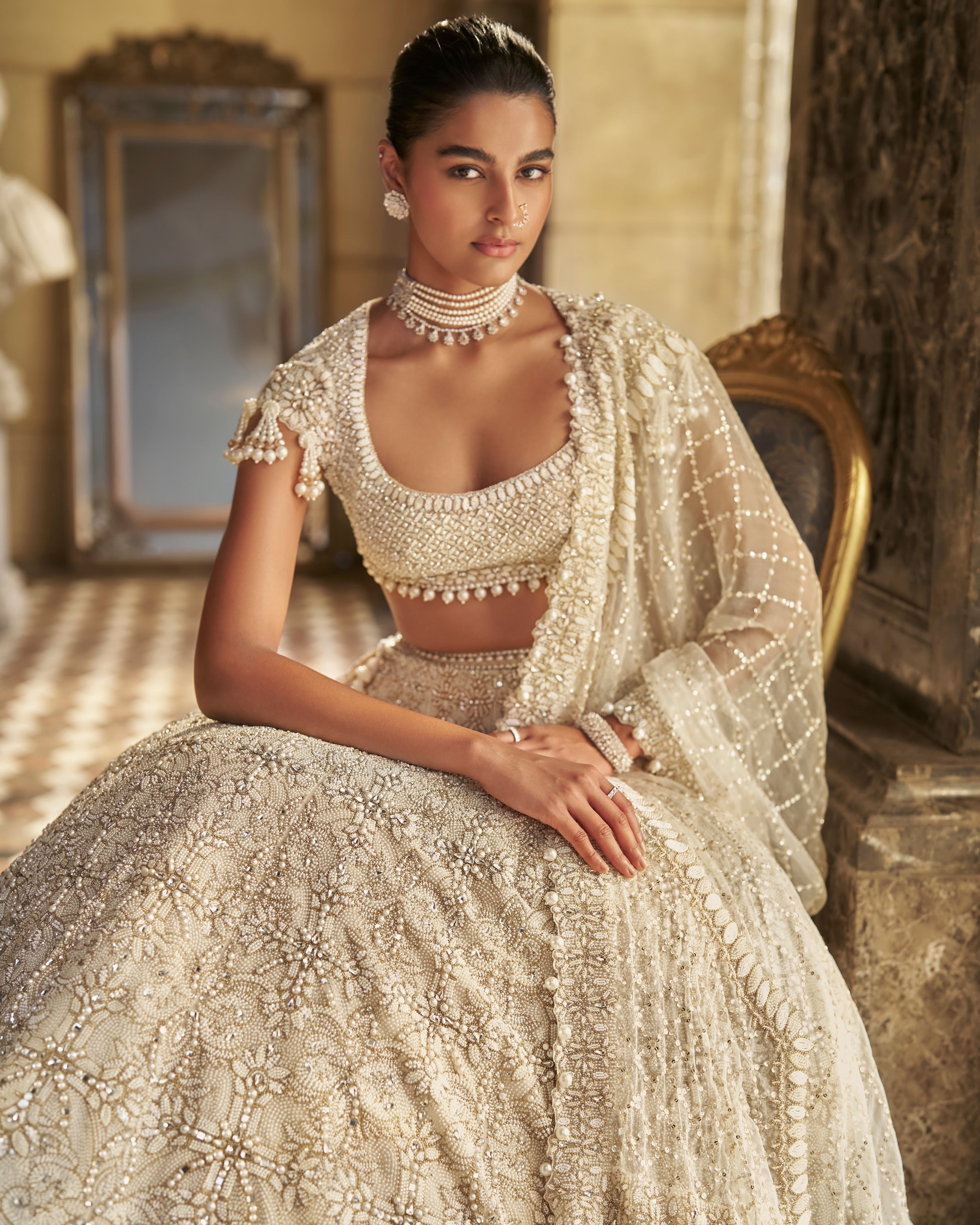 Ivory Pearl Lehenga Set