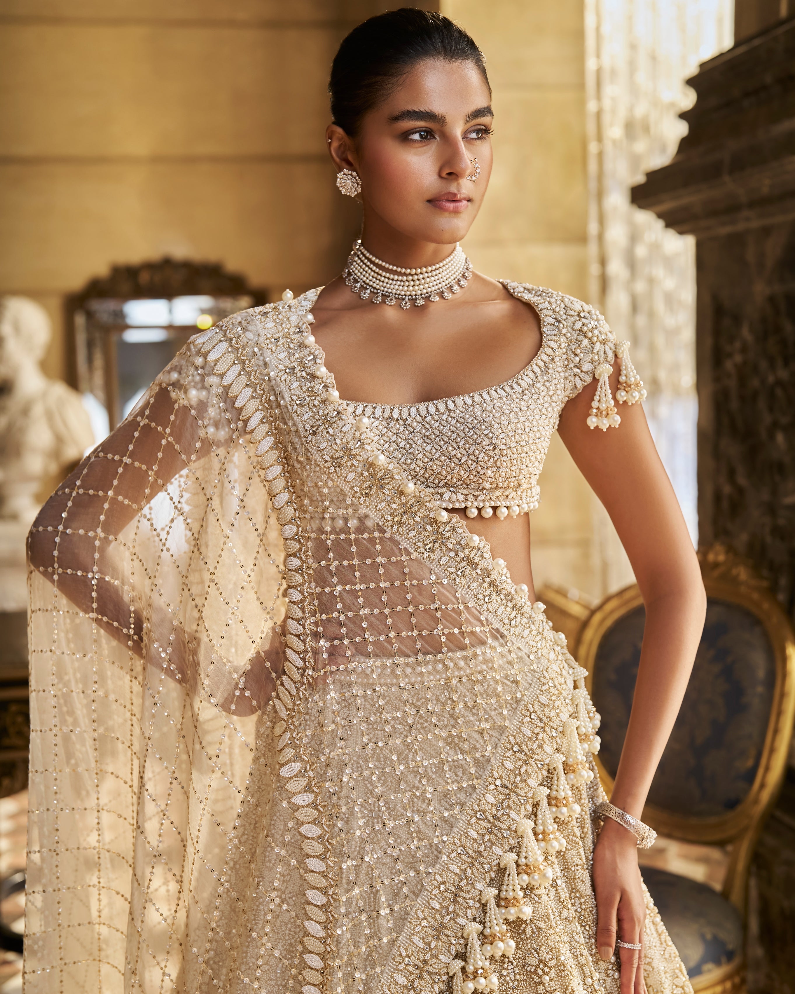 Ivory Pearl Lehenga Set