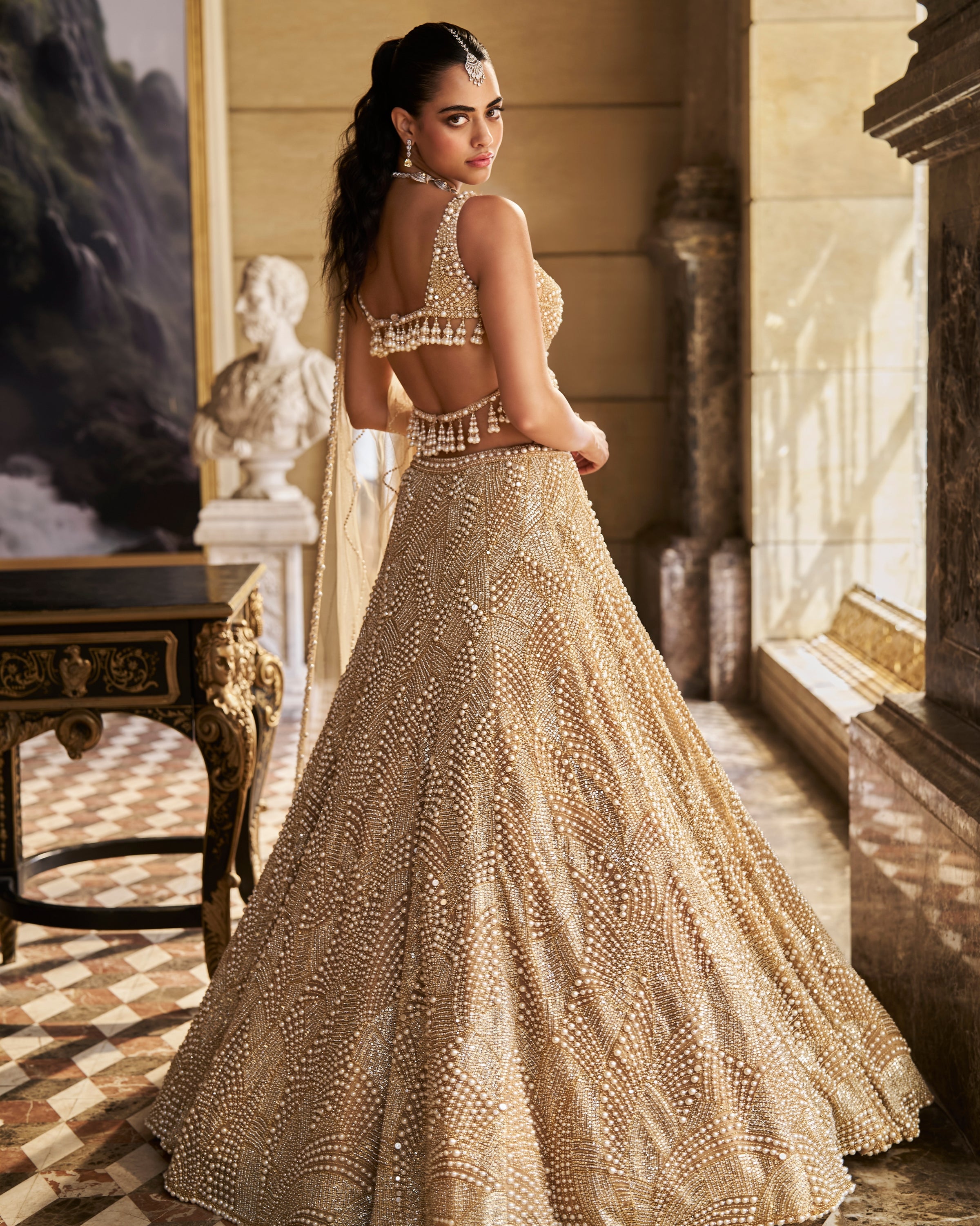 Nude Pearl Lehenga Set