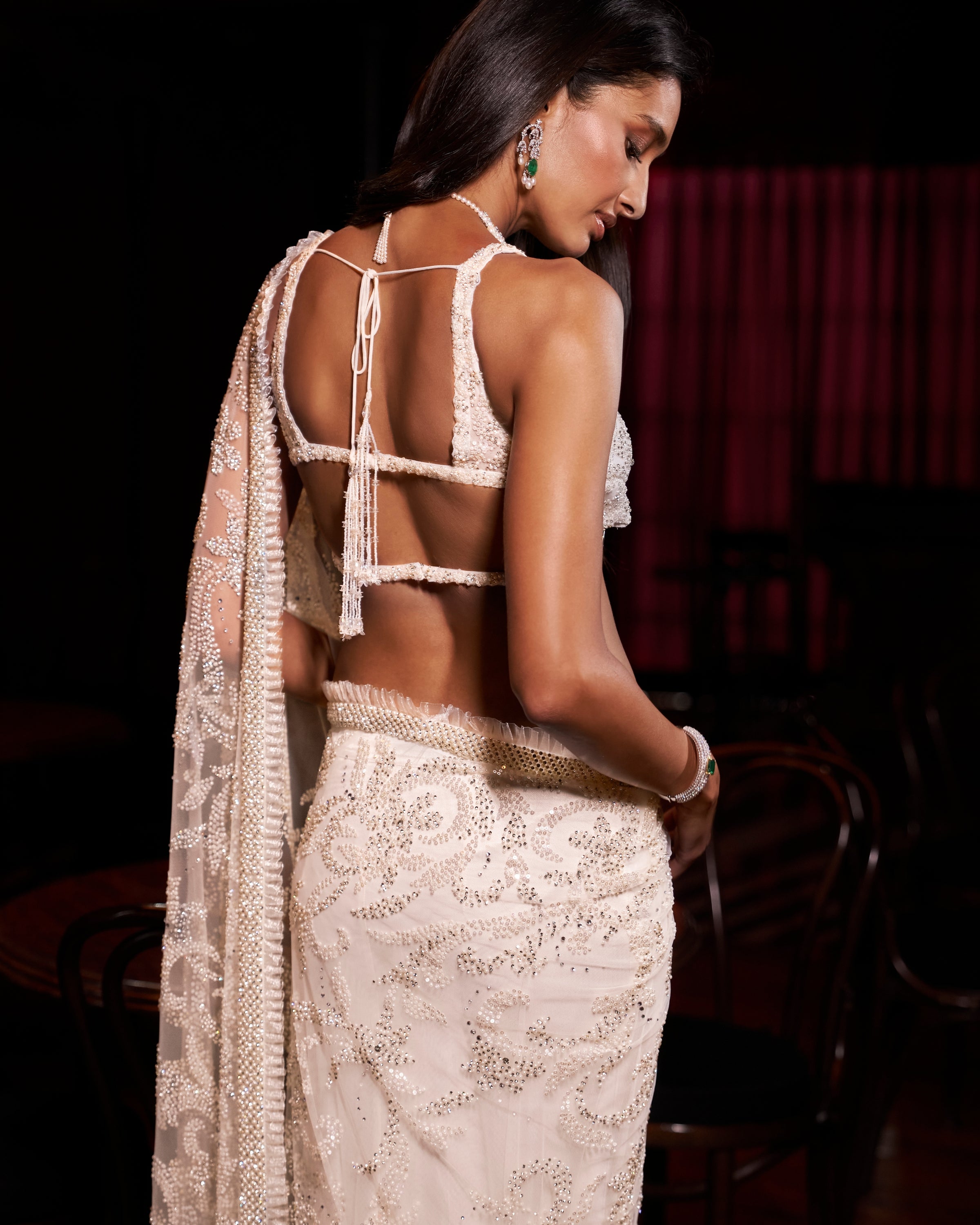 Ivory Pearl Sari