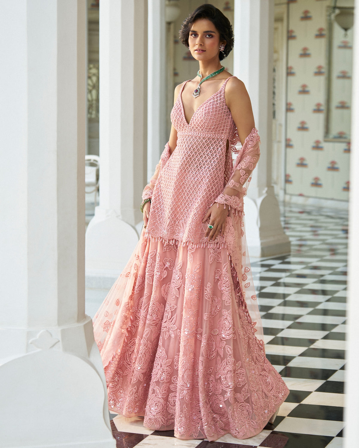 Fiori Pink Dori Sharara Set