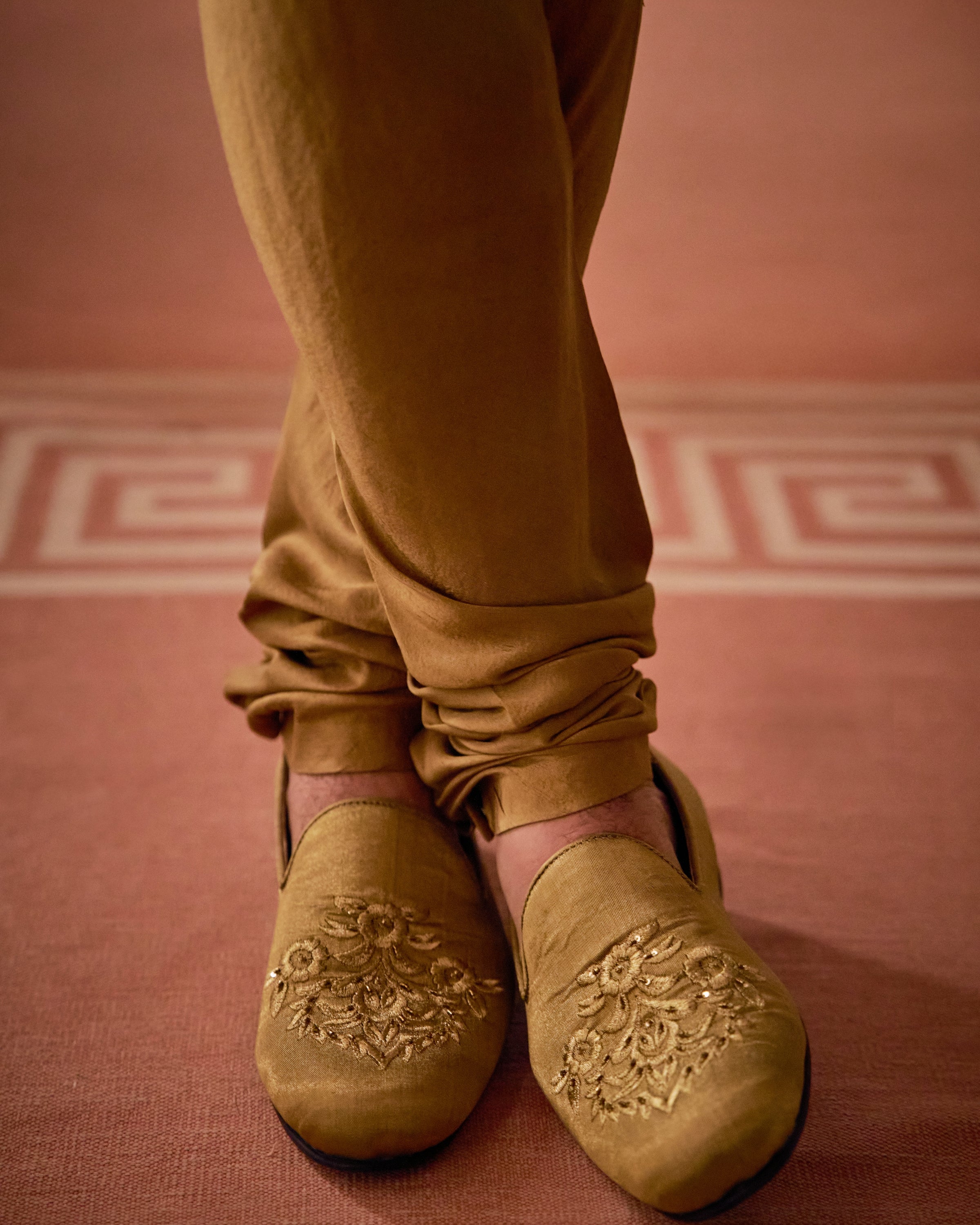 Vows Antique Gold Embroidered Sherwani Set