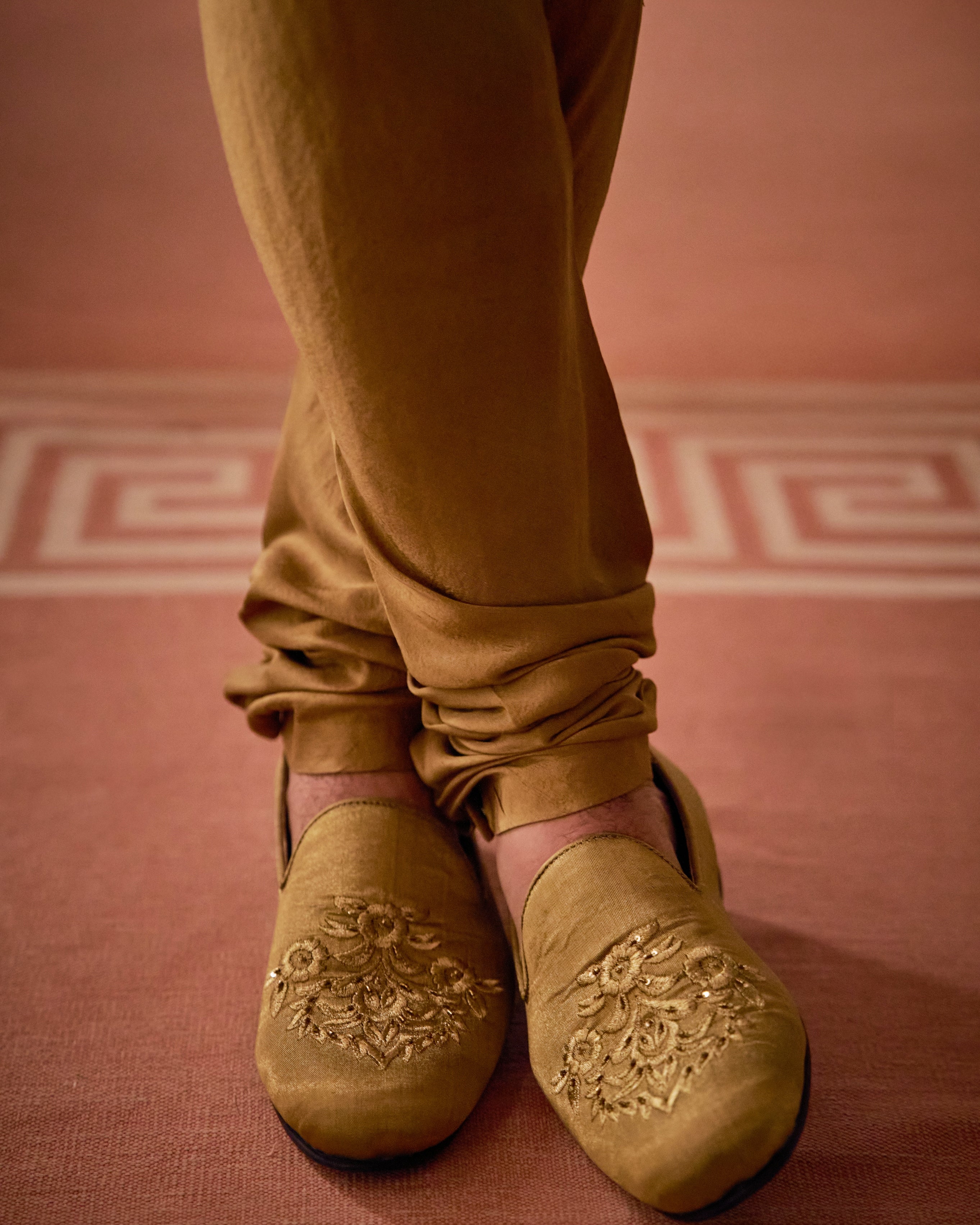 Vows Antique Gold Embroidered Sherwani Set