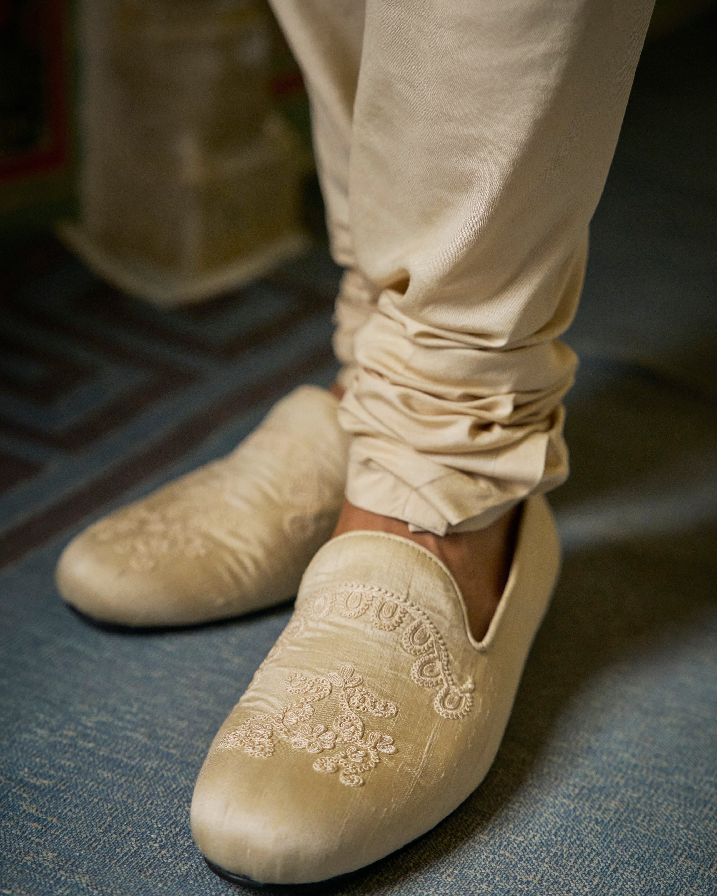 Vows Champagne Thread Work Sherwani Set