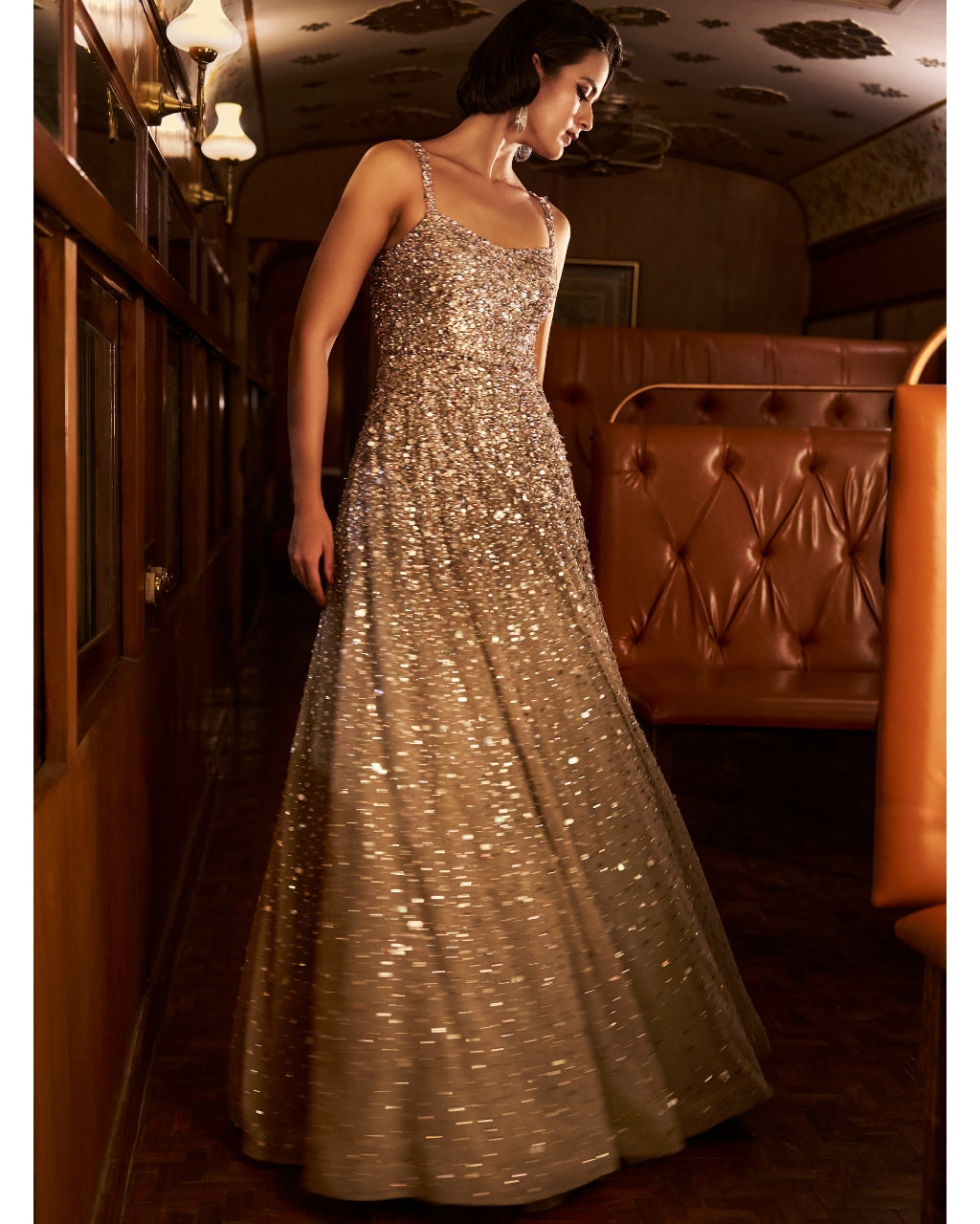 Taj  crystal dress (Black/nude)