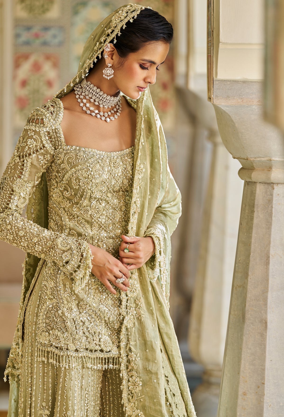 Fiori Sage Green Sharara Set