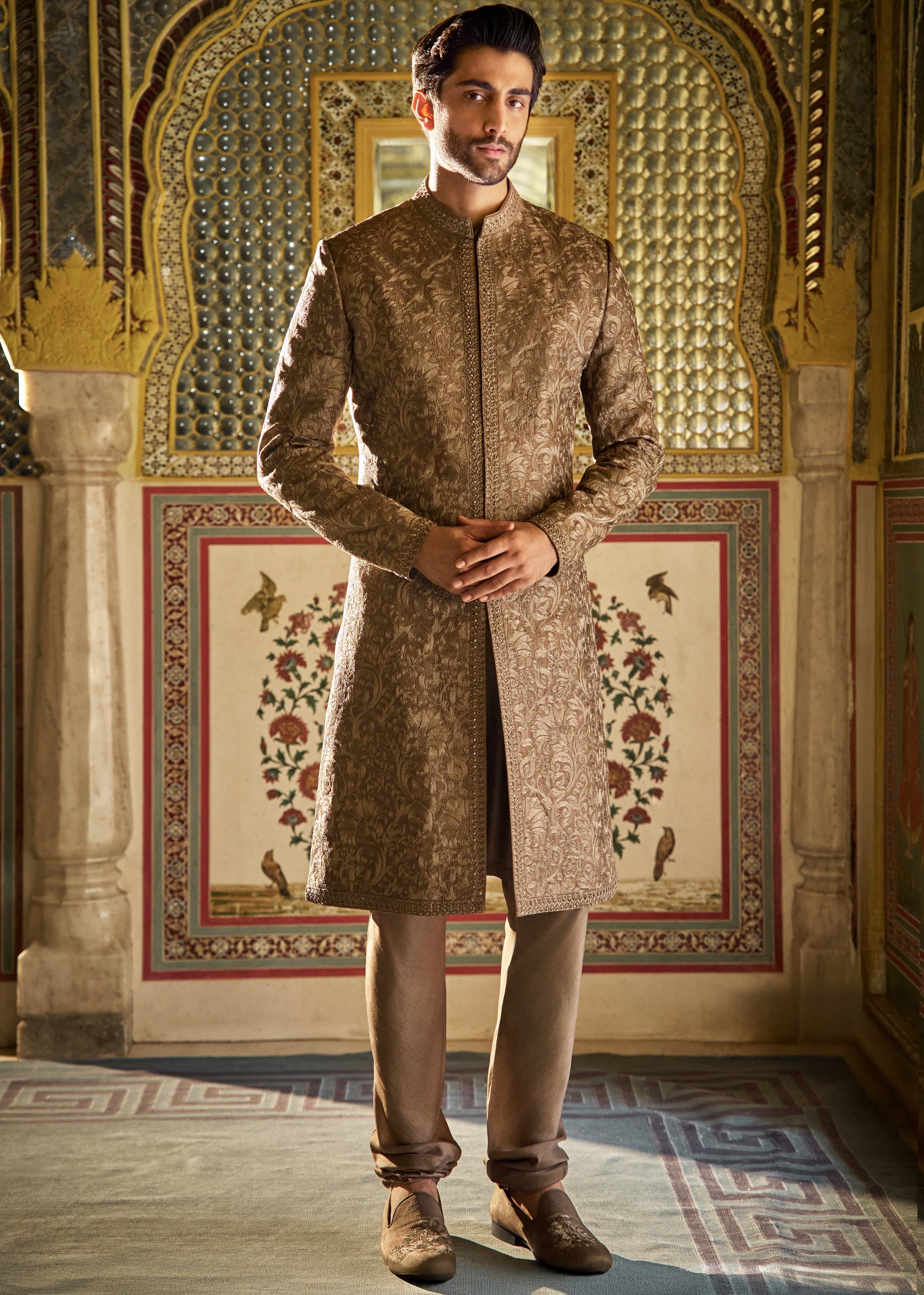 Vows Slate Sherwani Set