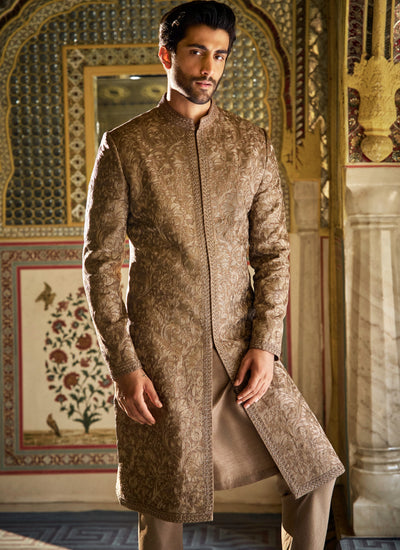 Vows Slate Sherwani Set