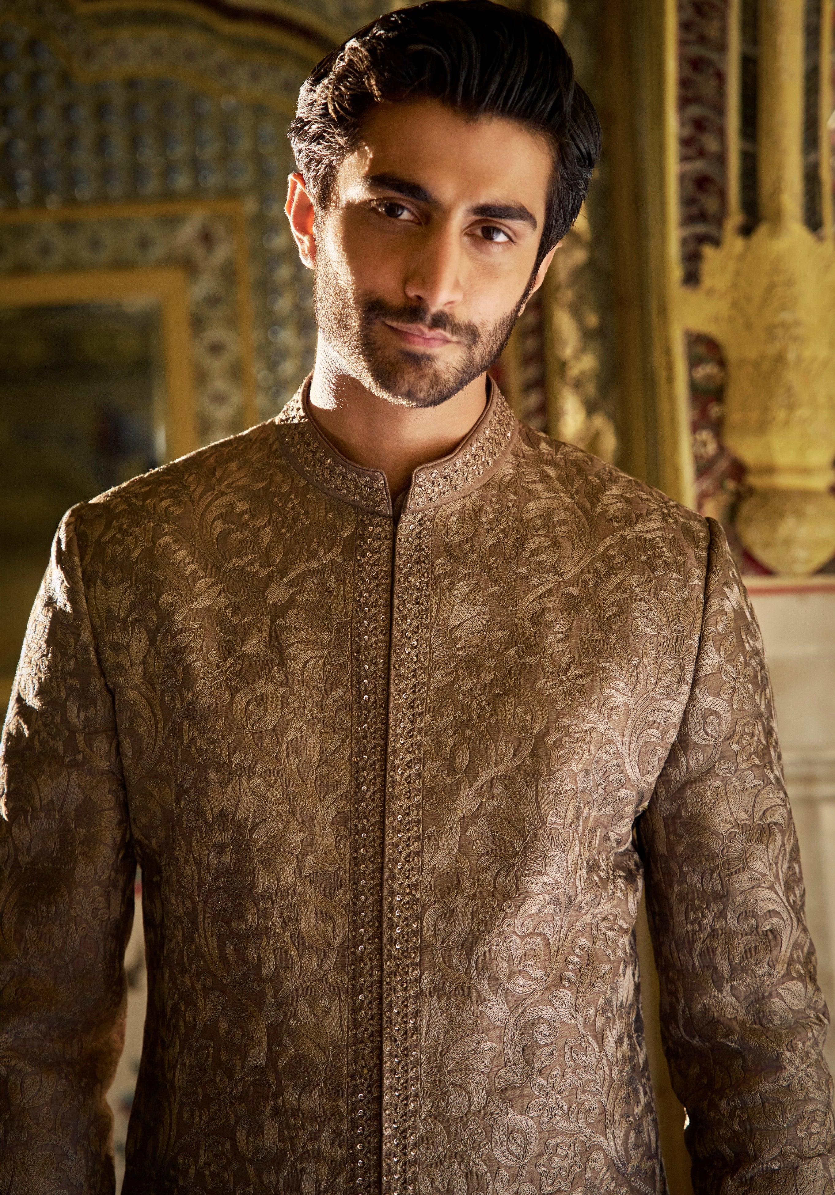 Vows Slate Sherwani Set