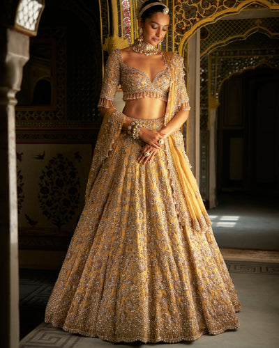 Gold Vows Crystal Lehenga Set