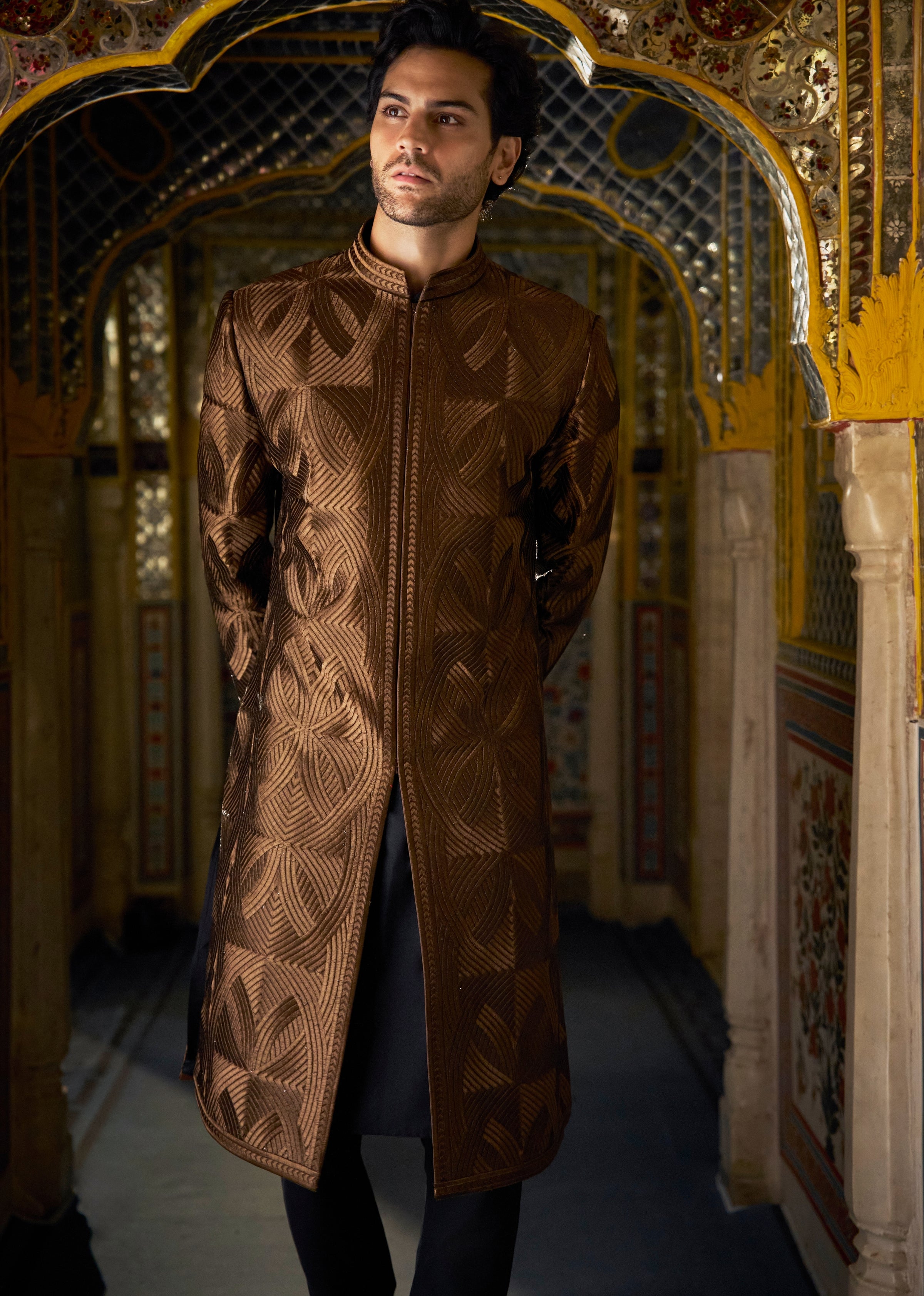 Vows Bronze Sherwani Set