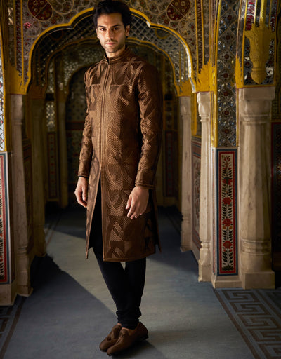 Vows Bronze Sherwani Set