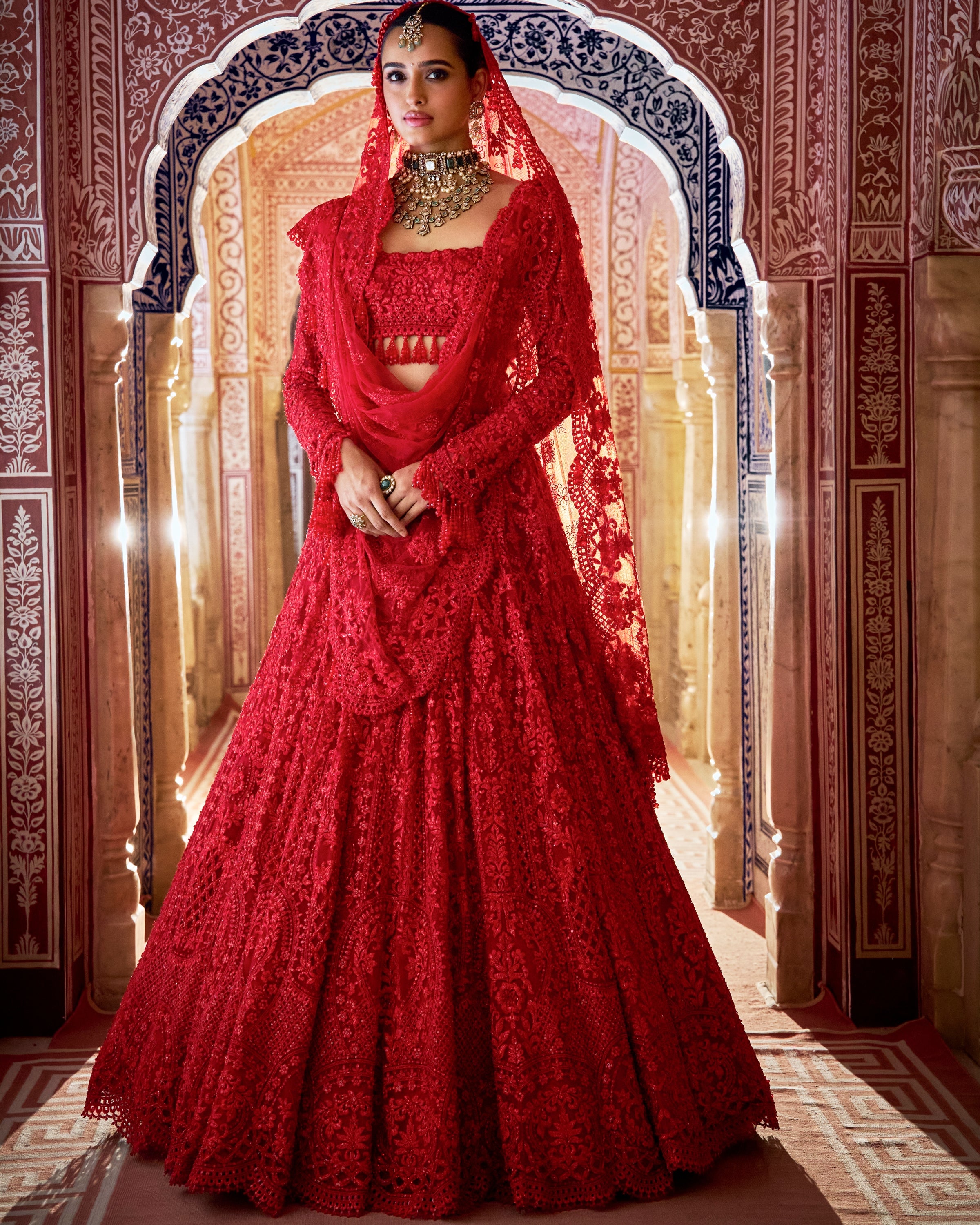 Red Vows Lehenga Set