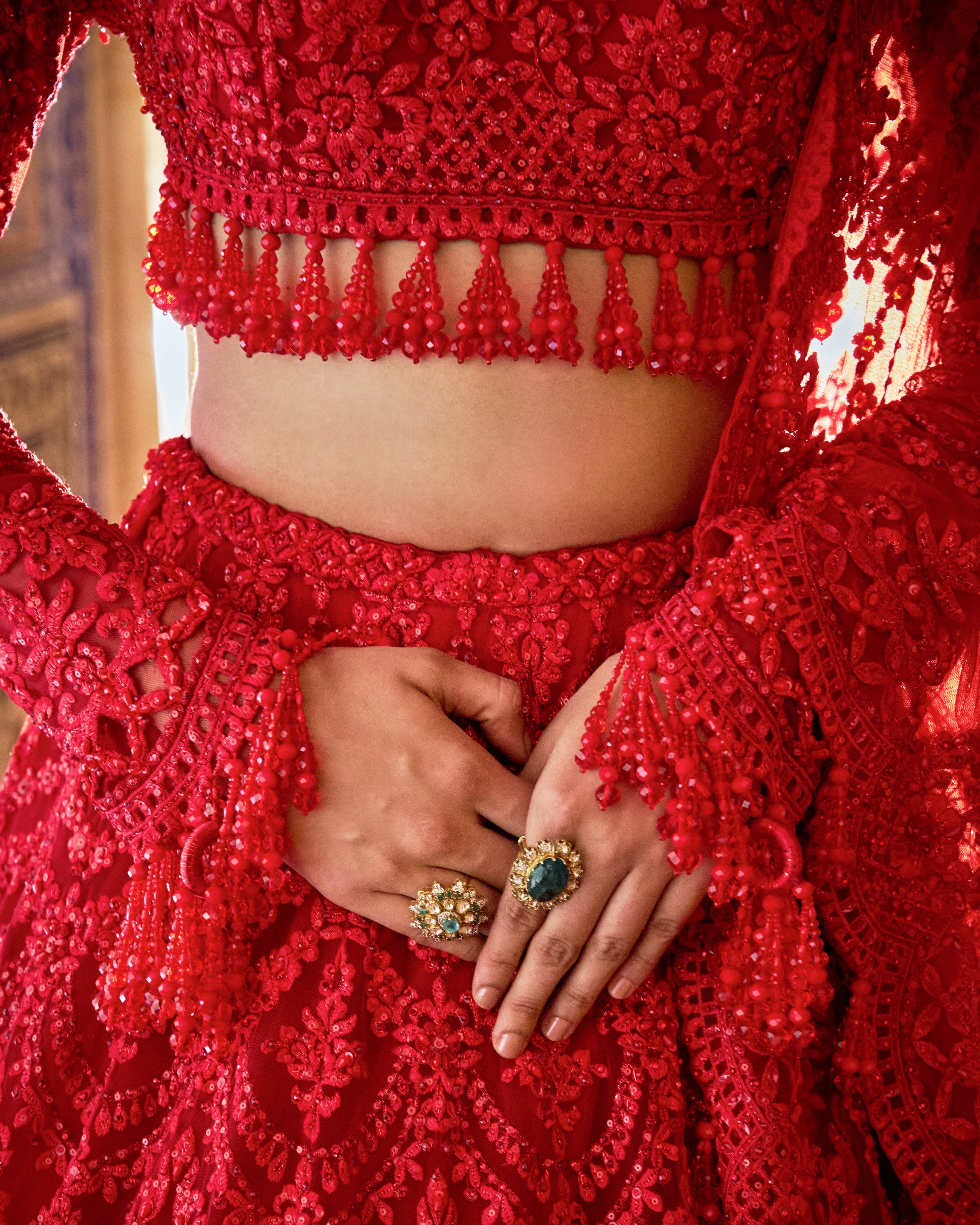 Red Vows Lehenga Set