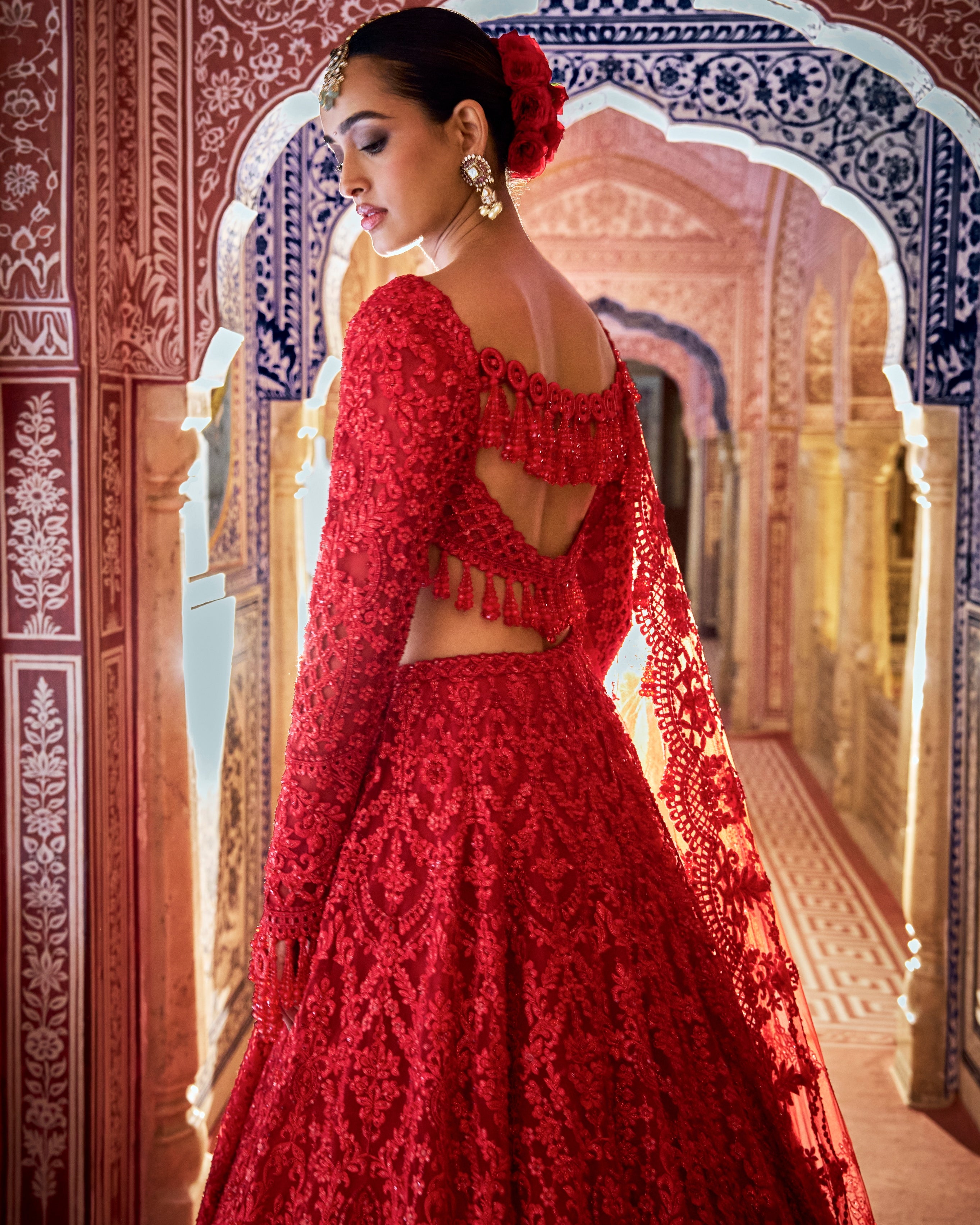 Red Vows Lehenga Set