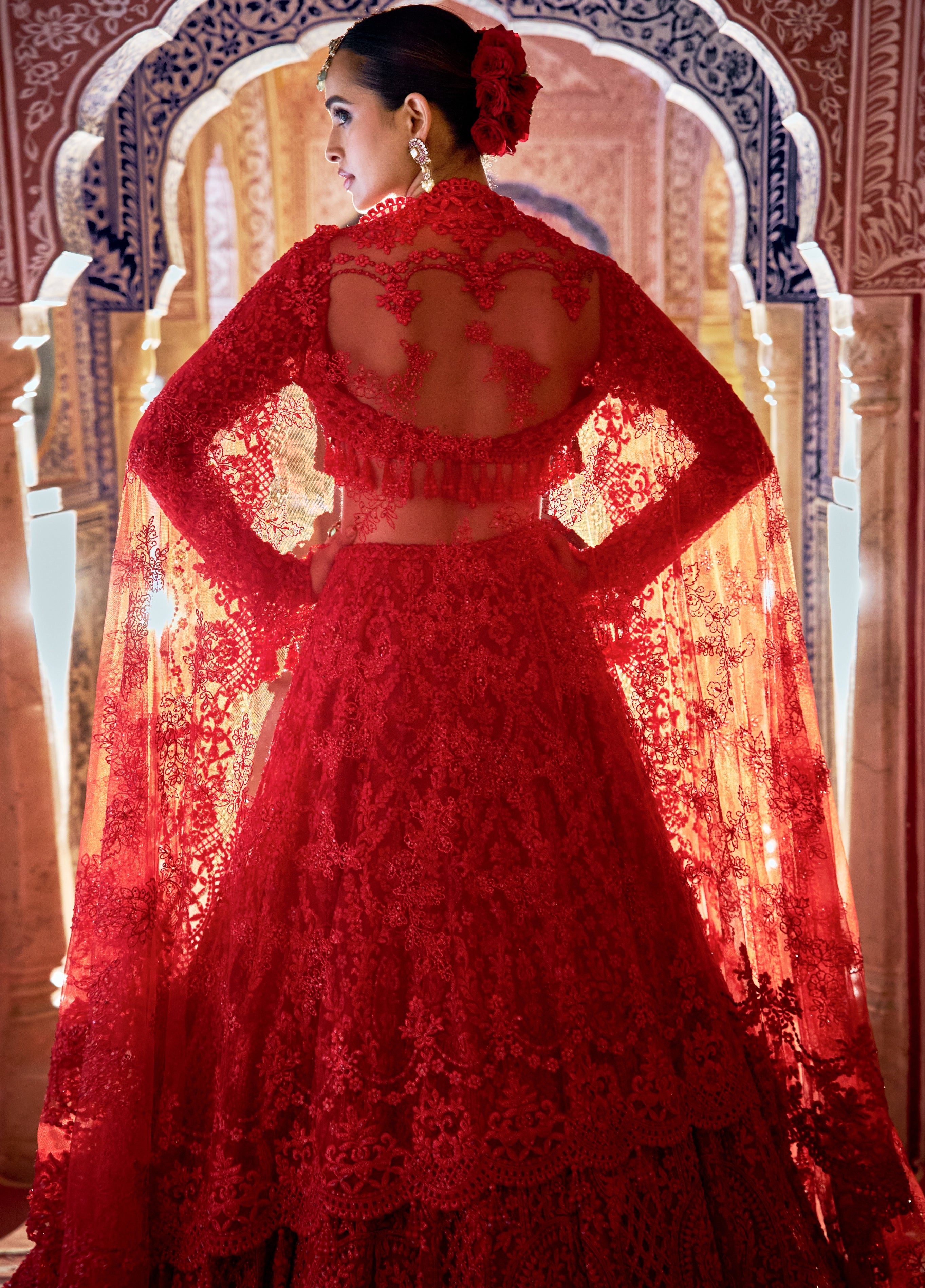 Red Vows Lehenga Set