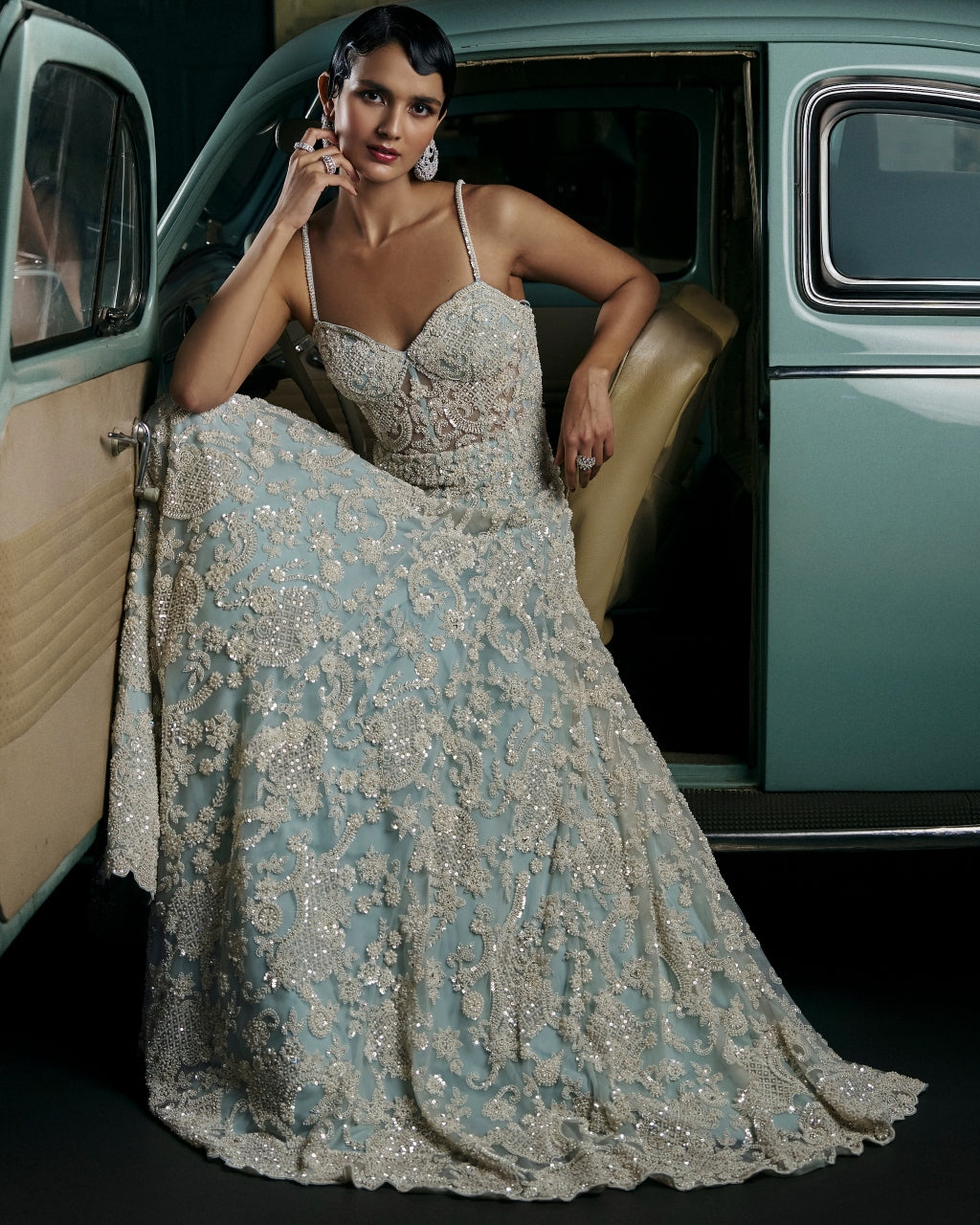 Powder Blue Pearl Gown