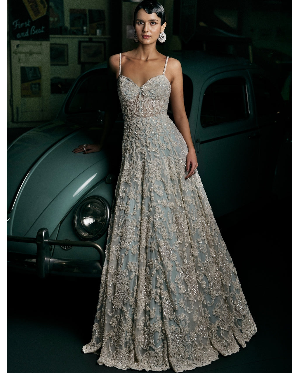 Powder Blue Pearl Gown