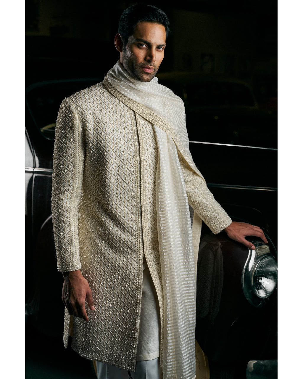 Ivory Pearl Sherwani Set