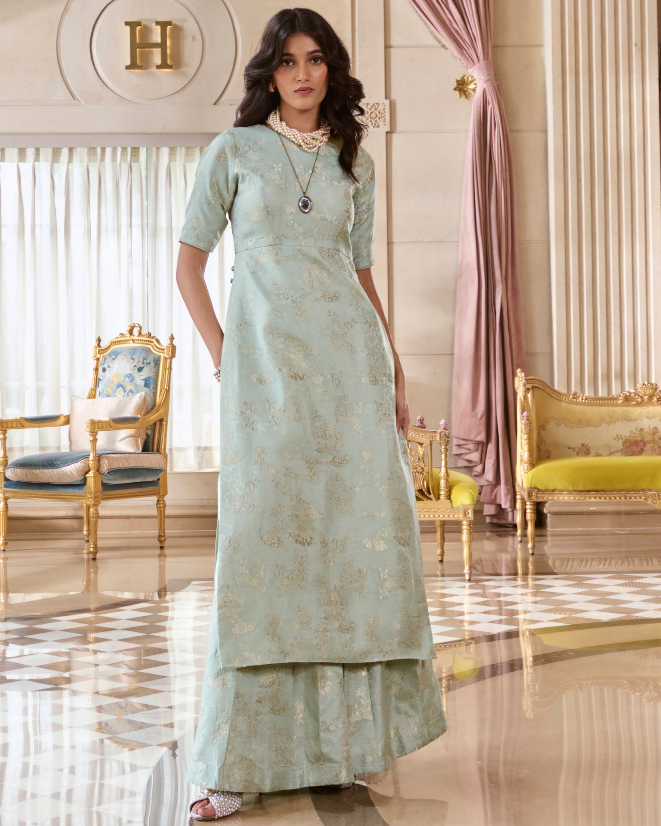 Chiara Kurta Set- Blue