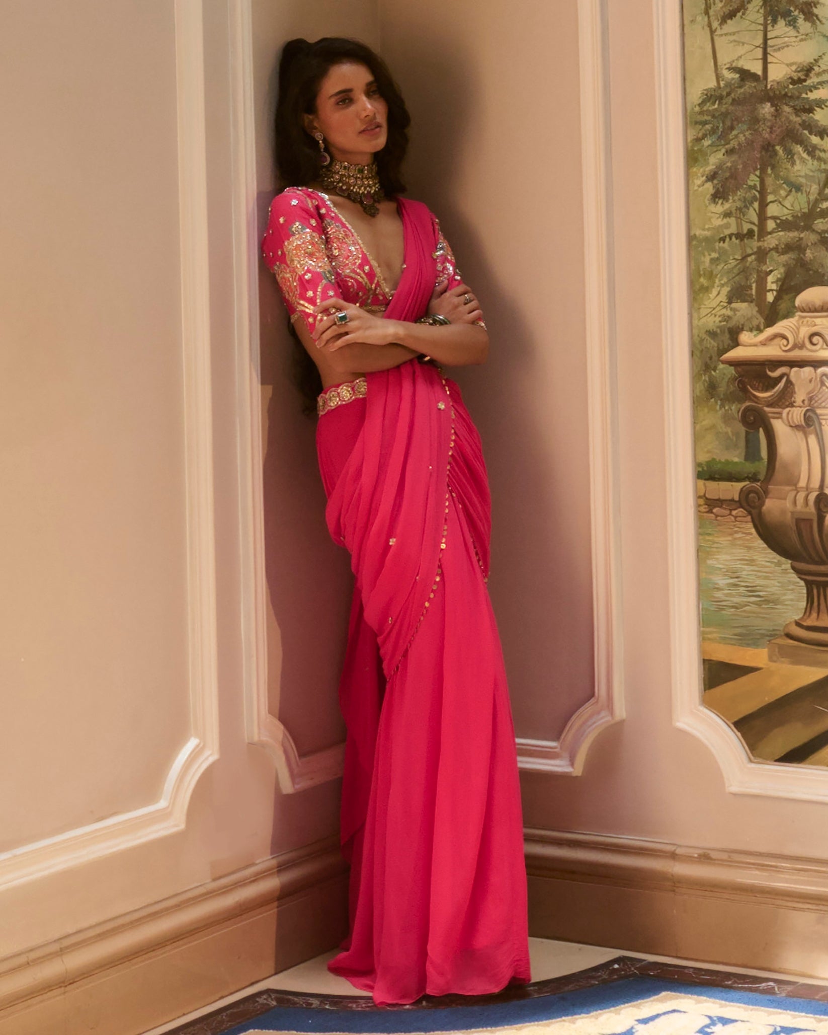 Kaia Sari Set - Hot Pink