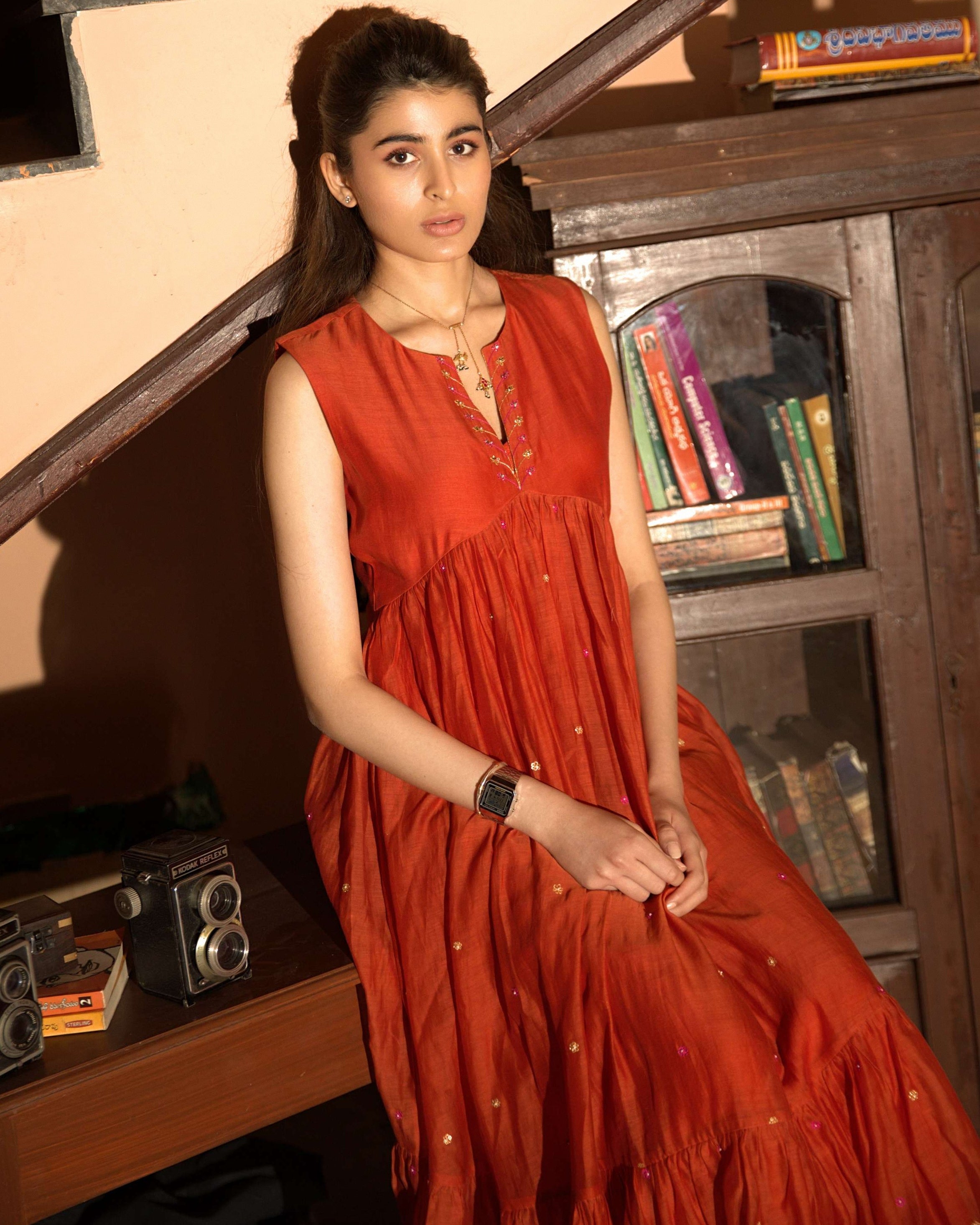 Rust Orange Long Dress