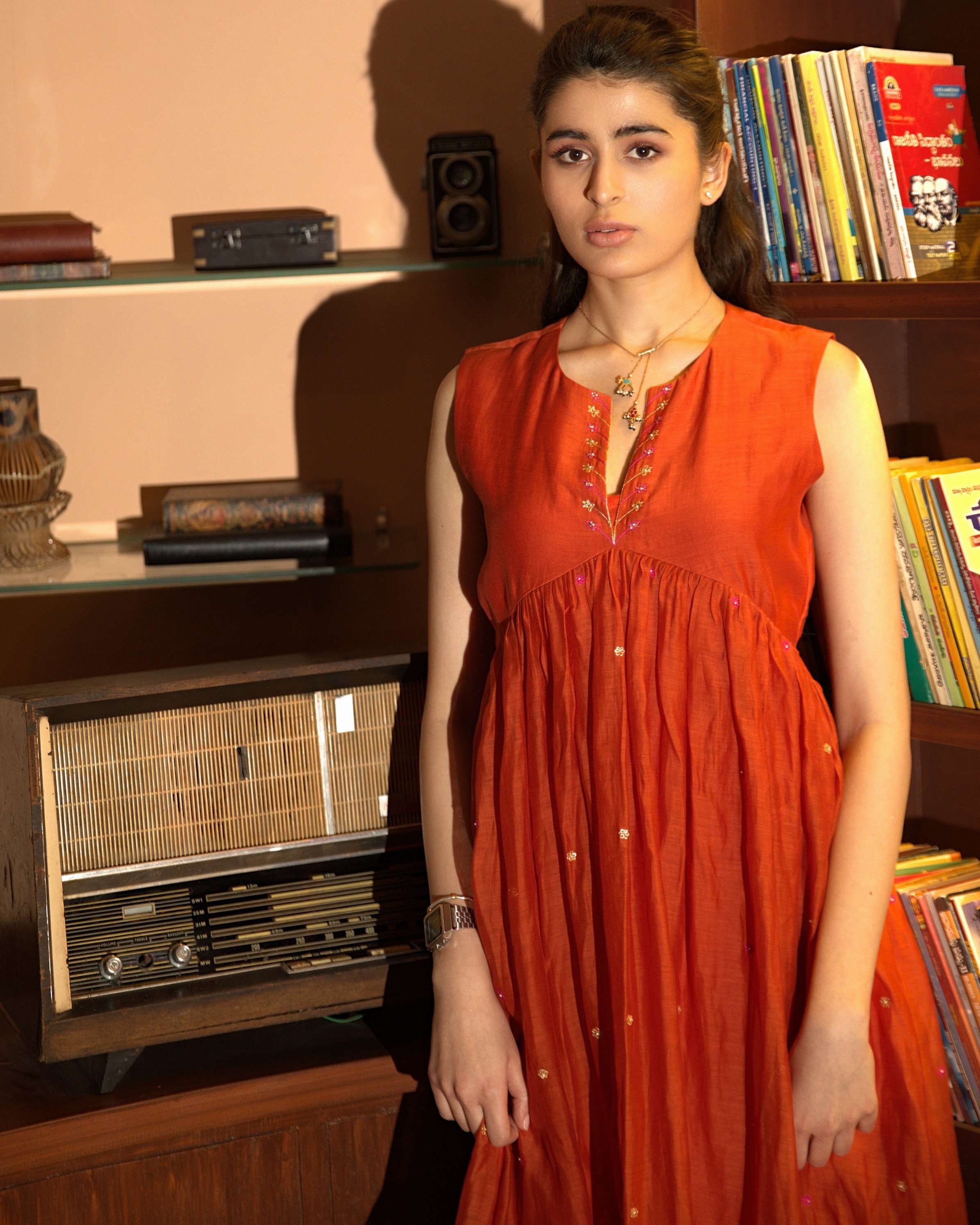 Rust Orange Long Dress