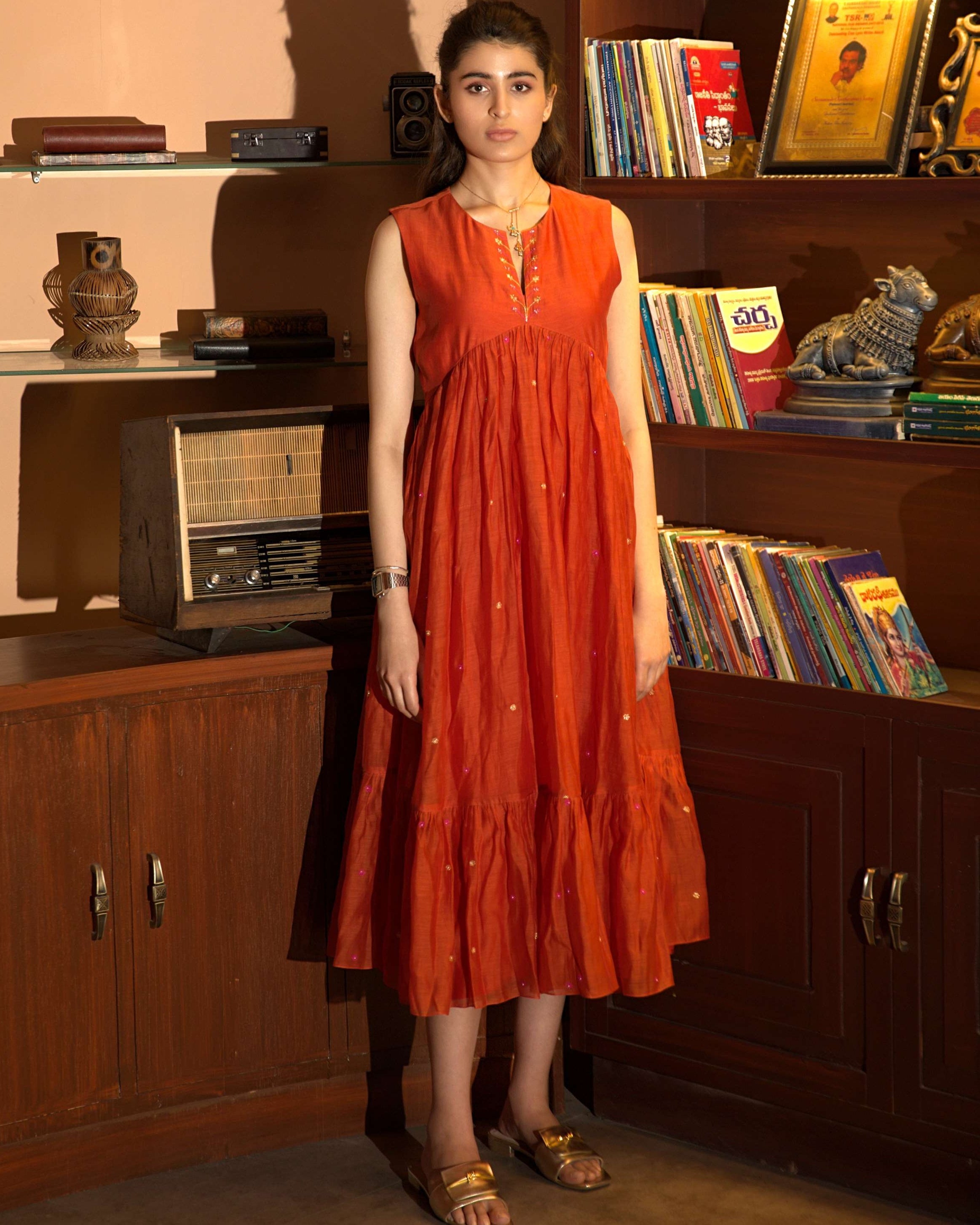 Rust Orange Long Dress