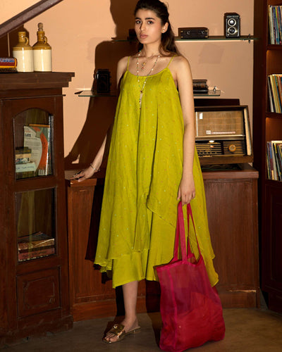 Neon Green Slip Dress