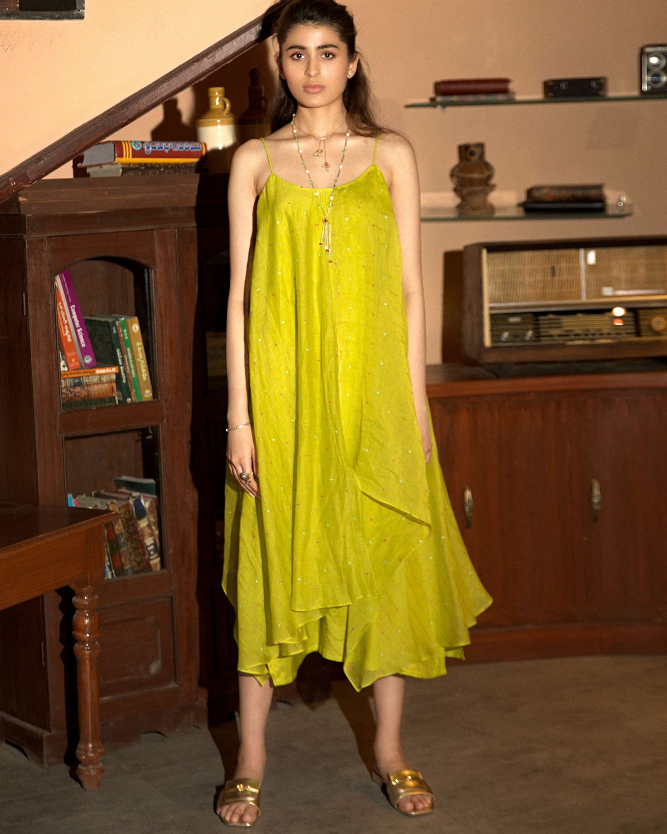 Neon Green Slip Dress